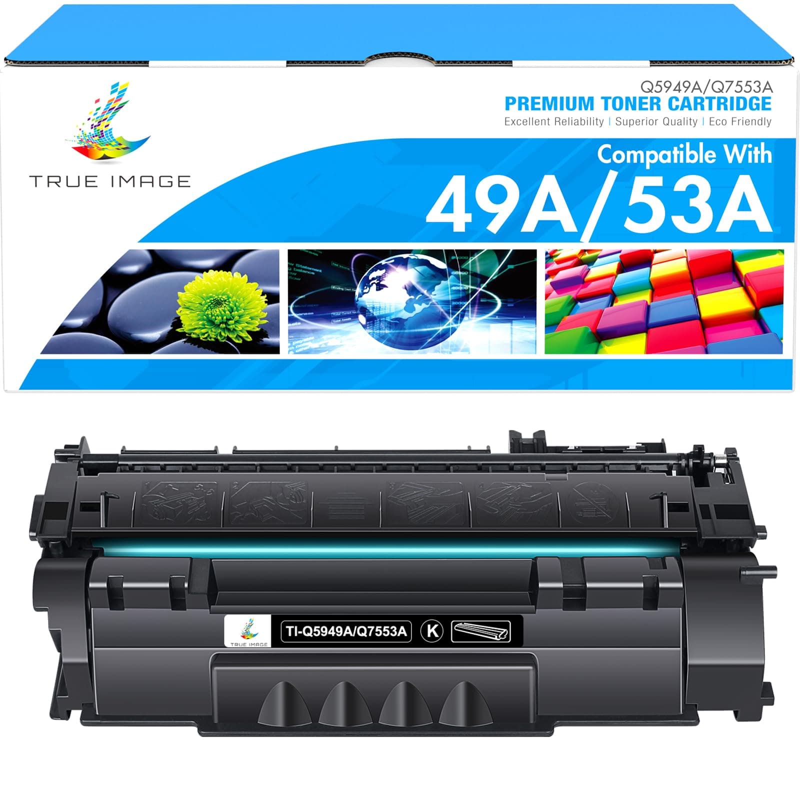 49A 1320 Toner Cartridge Black 1-Pack Compatible Replacement for HP 49A Q5949A 53A Q7553A 49X Q5949X for HP LaserJet 1320 Toner Cartridge 1320n 3390 1160 1320tn 1320nw 3392 P2015 P2015dn Printer Ink
