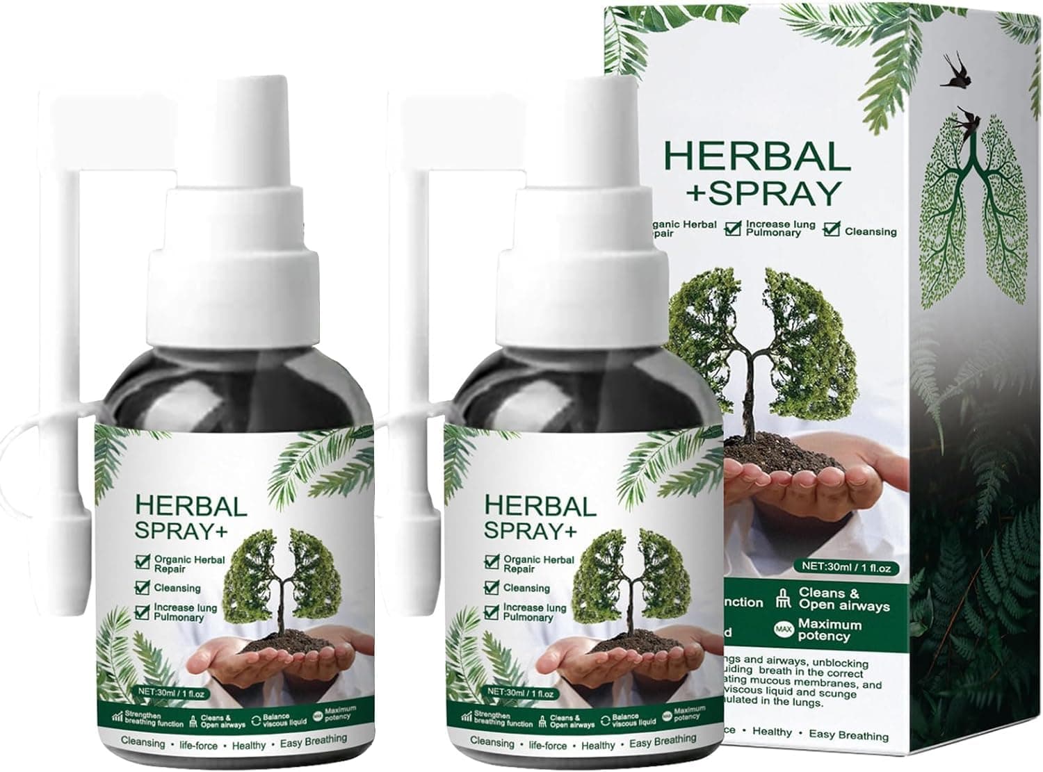 Herbal Lung Cleanse, Mullein Leaf Extract for Lungs, Lignosus for Lungs, Lung Cleansing Spray Natural Respiratory Cleanse & Breathe Spray Lung Exerciser Plant Extracts(2pcs)