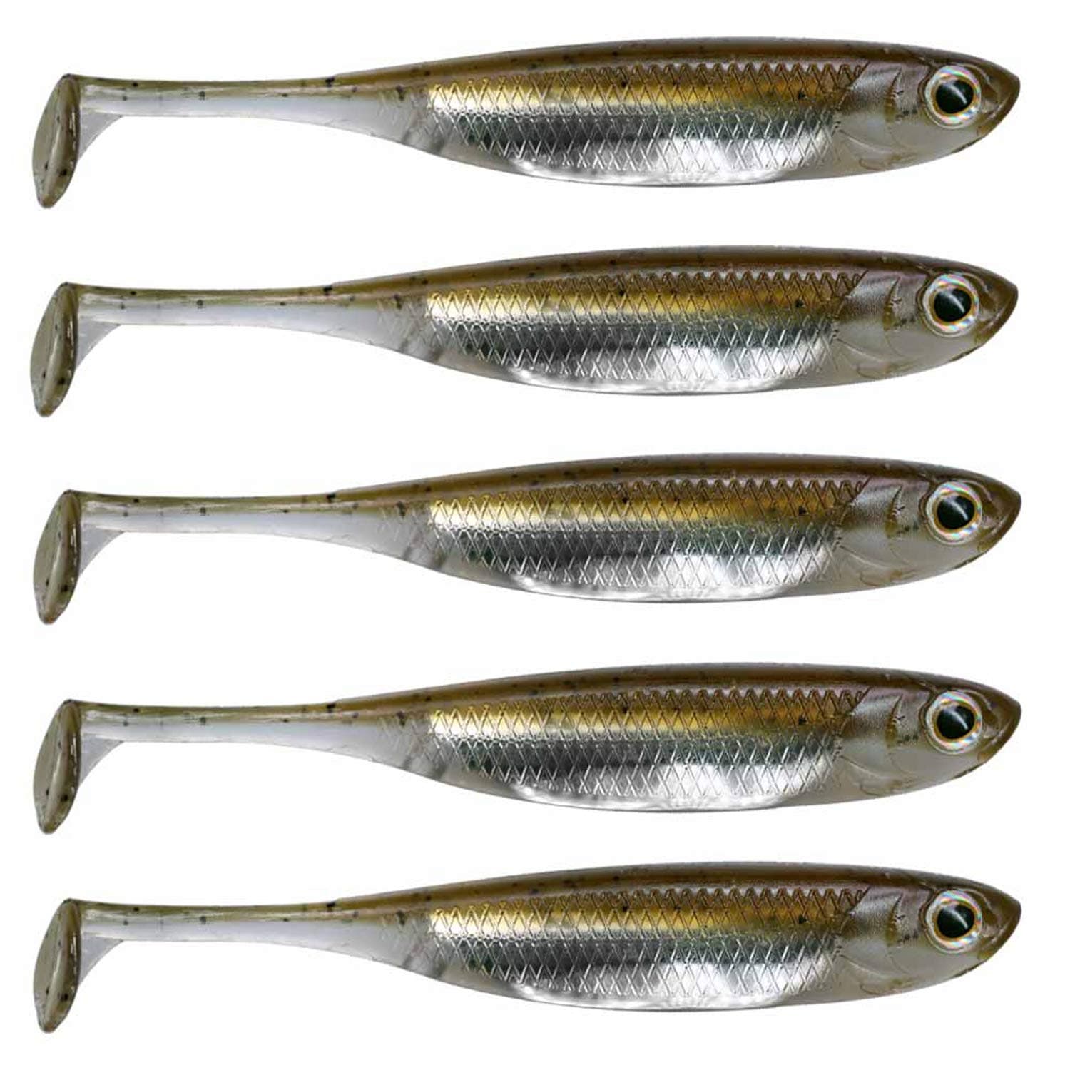 QualyQualy Soft Plastic Swimbait Paddle Tail Shad Lure Soft Bass Shad Bait Minnow Paddle Tail Swim Bait for Bass Trout Walleye Crappie - 2.75in, 3.14in, 3.94in, 5in