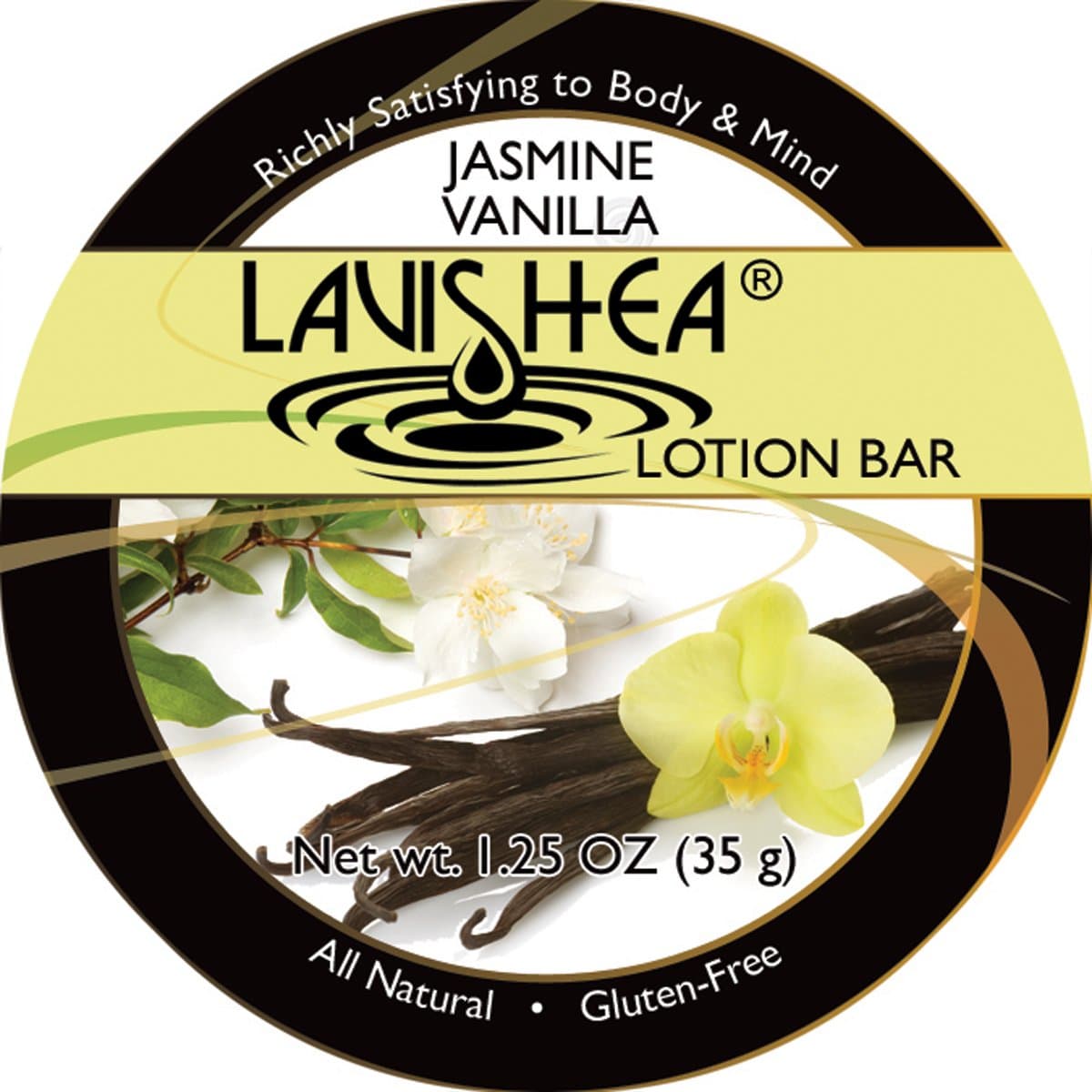 LaviShea Lotion Bar, Jasmine Vanilla, 1.25-Ounce