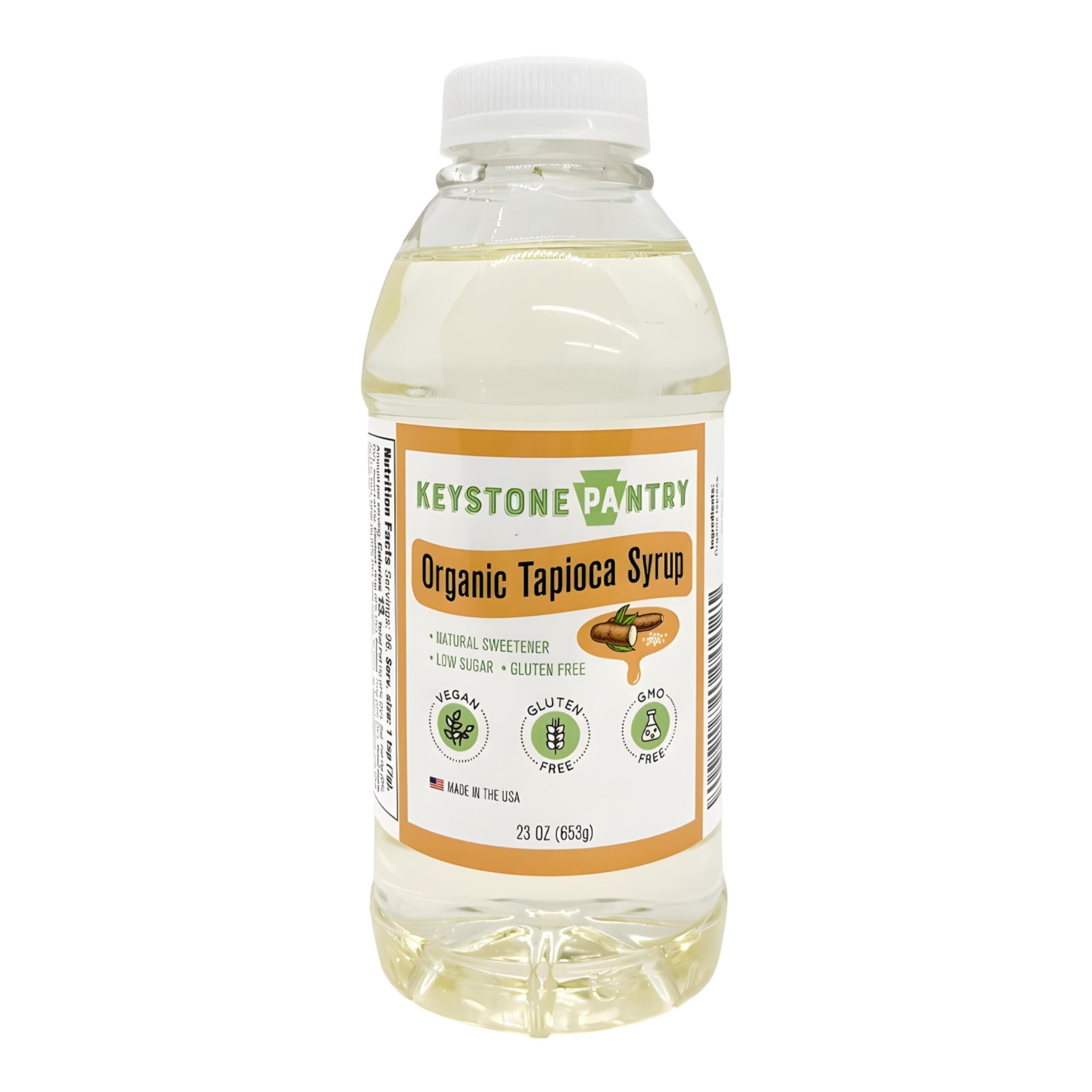 Keystone Pantry Organic Tapioca Syrup – 23 OZ Bottle – Vegan, Gluten Free – HFC, Corn Syrup Substitute – Used for Baking, Alternative Sweetener – Make Homemade Fudge, Ice Cream & More – 1 BOTTLE
