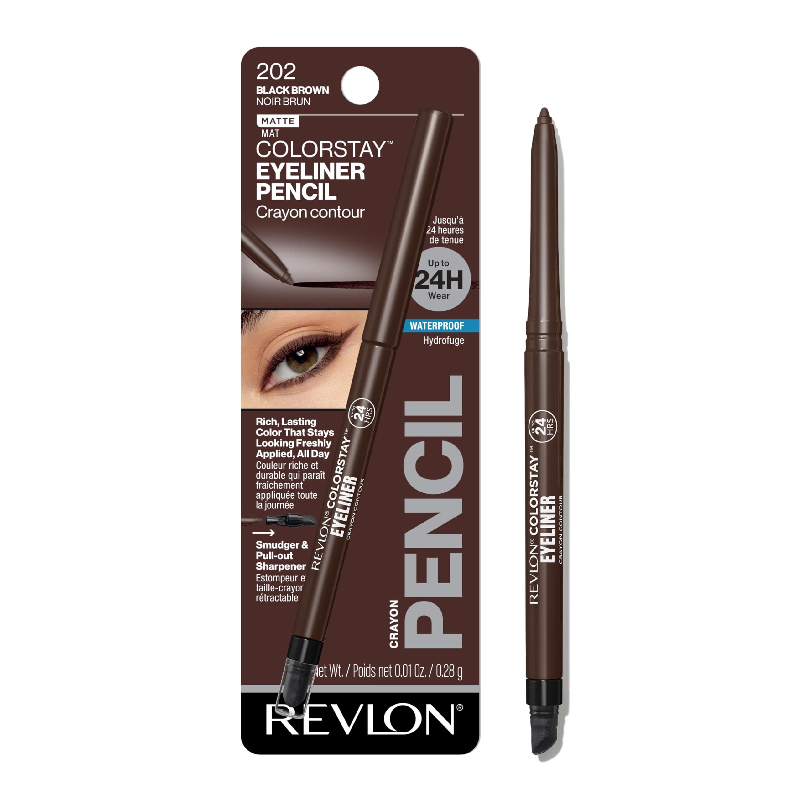 Revlon ColorStay Eyeliner with SoftFlex, Black Brown 202, 0.01 Ounce (0.28 g)