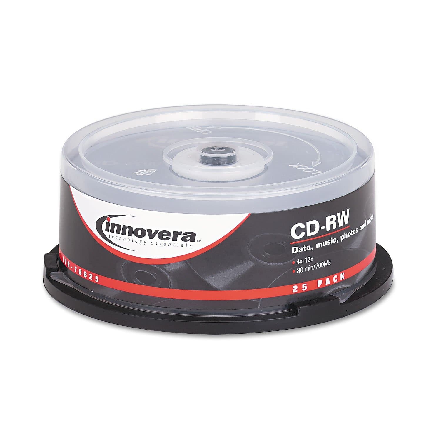 INVERA Innovera 78825 Cd-Rw Discs 700Mb/80Min 12X Spindle Silver 25/Pack