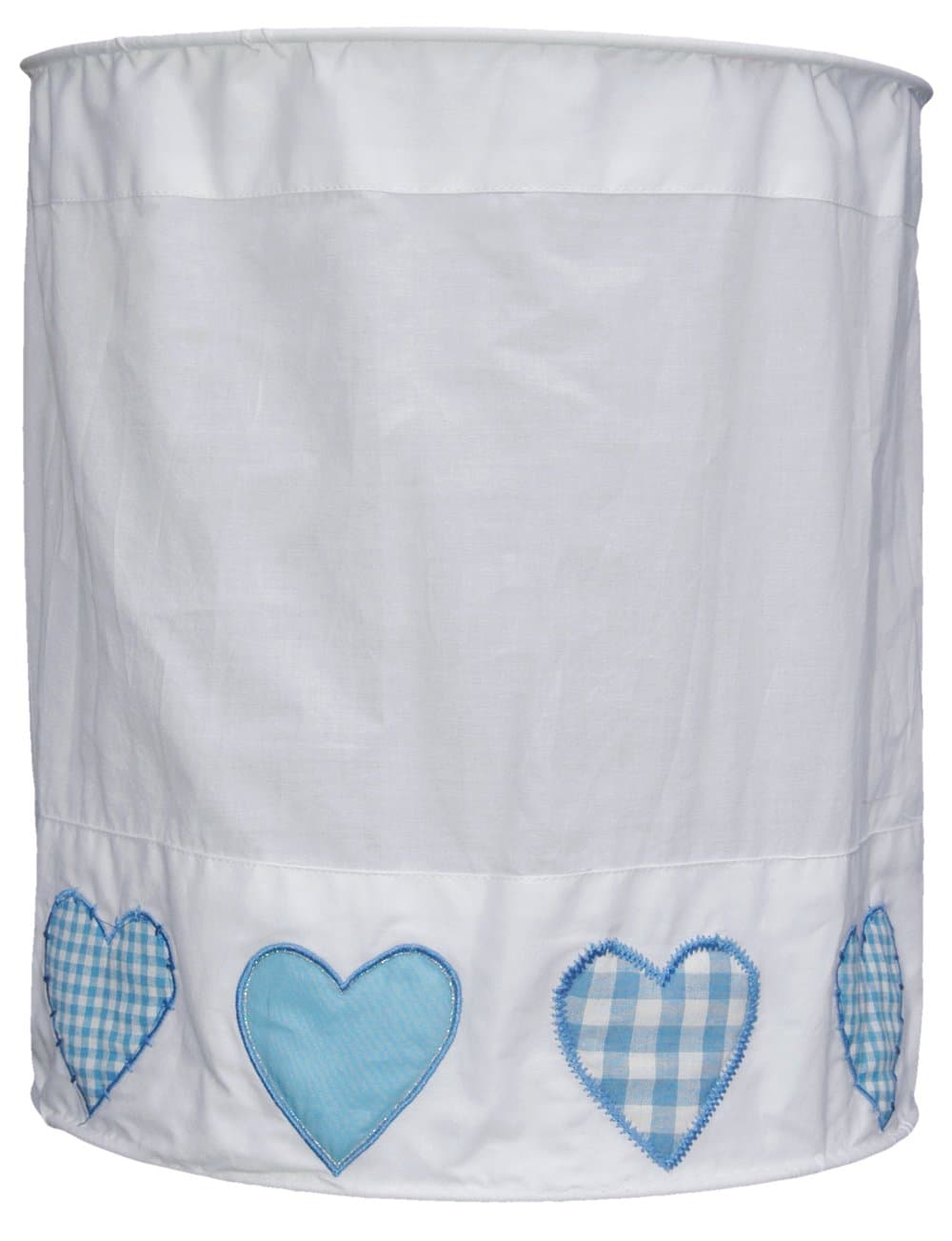 Taftan Hearts Checks Lampshade Fabric (Light Blue)