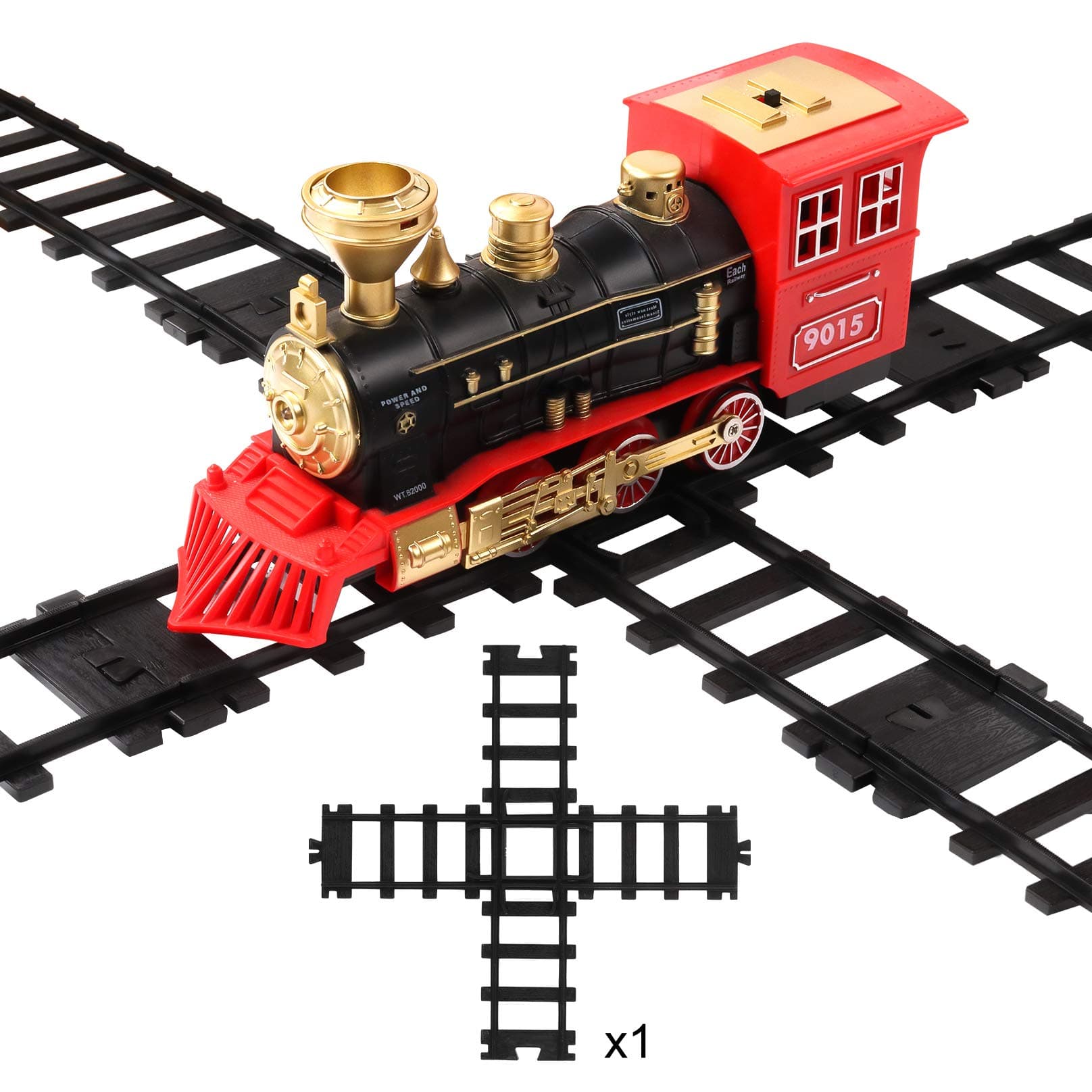 1 Pcs Train Tracks Accessories Cross Train Track Railroad Building Toy Railway Rail with 14 Snaps, Gifts for 3-8 Year Old Kids (Size: 6cm/2.36in)
