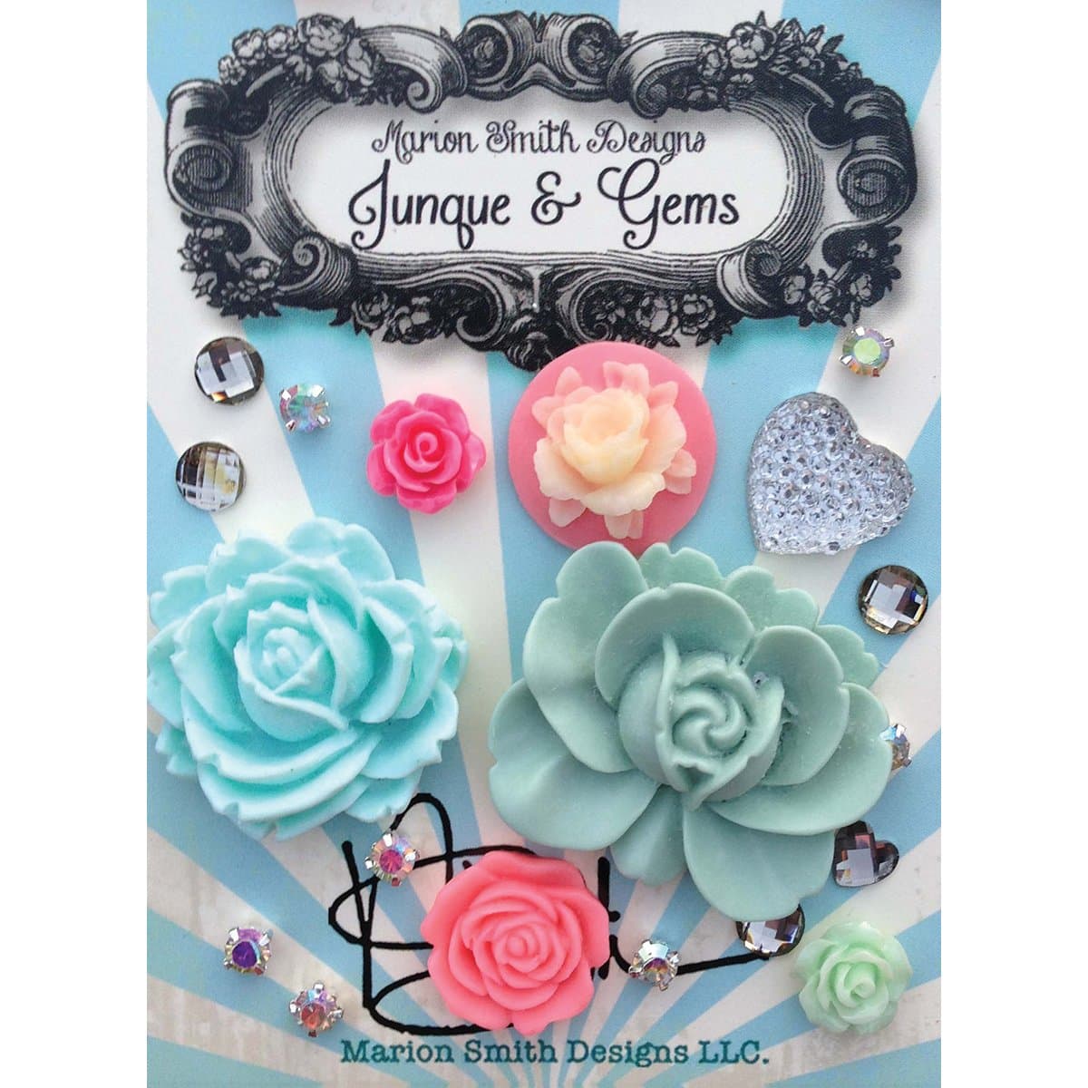 Marion Smith Designs MS101027 Junque and Gems Resin Flower, Mixed Flowers, 5-Pack