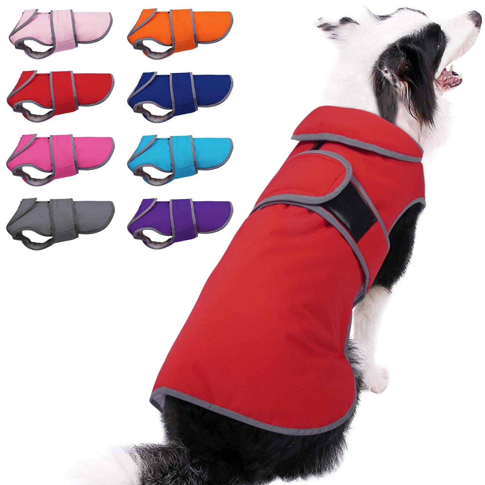 Sponsored Ad - Warm Dog Coat Winter Dog Jacket,Waterproof Cold Weather Coats for Dogs,Fleece Jacket for Small Medium Large Dogs,Reflective Thick Fleece Vest with Leash Hole