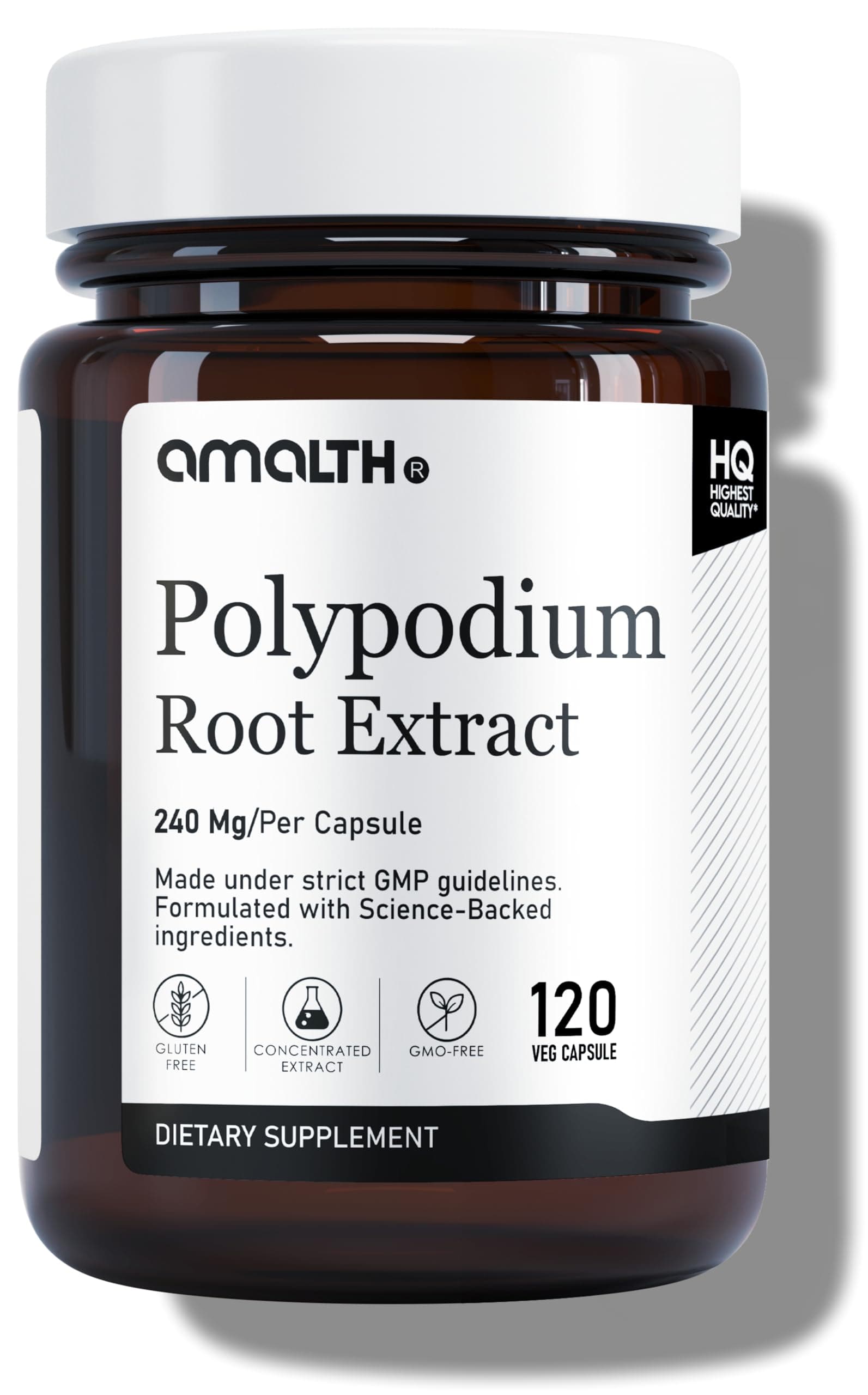 AMALTH Polypodium Leucotomos Extract 240 mg –Supports Natural Healthy Skin -Antioxidant Supplements -120 Capsules (Gluten Free & Non-GMO)