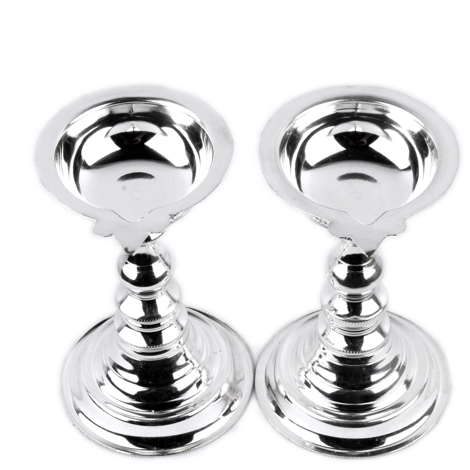 Annapurna Krishna Jewellers 92.5 Sterling Silver Diyas (9.5 cm x 5.5 cm, Pack of 2, 65gm, Medium )