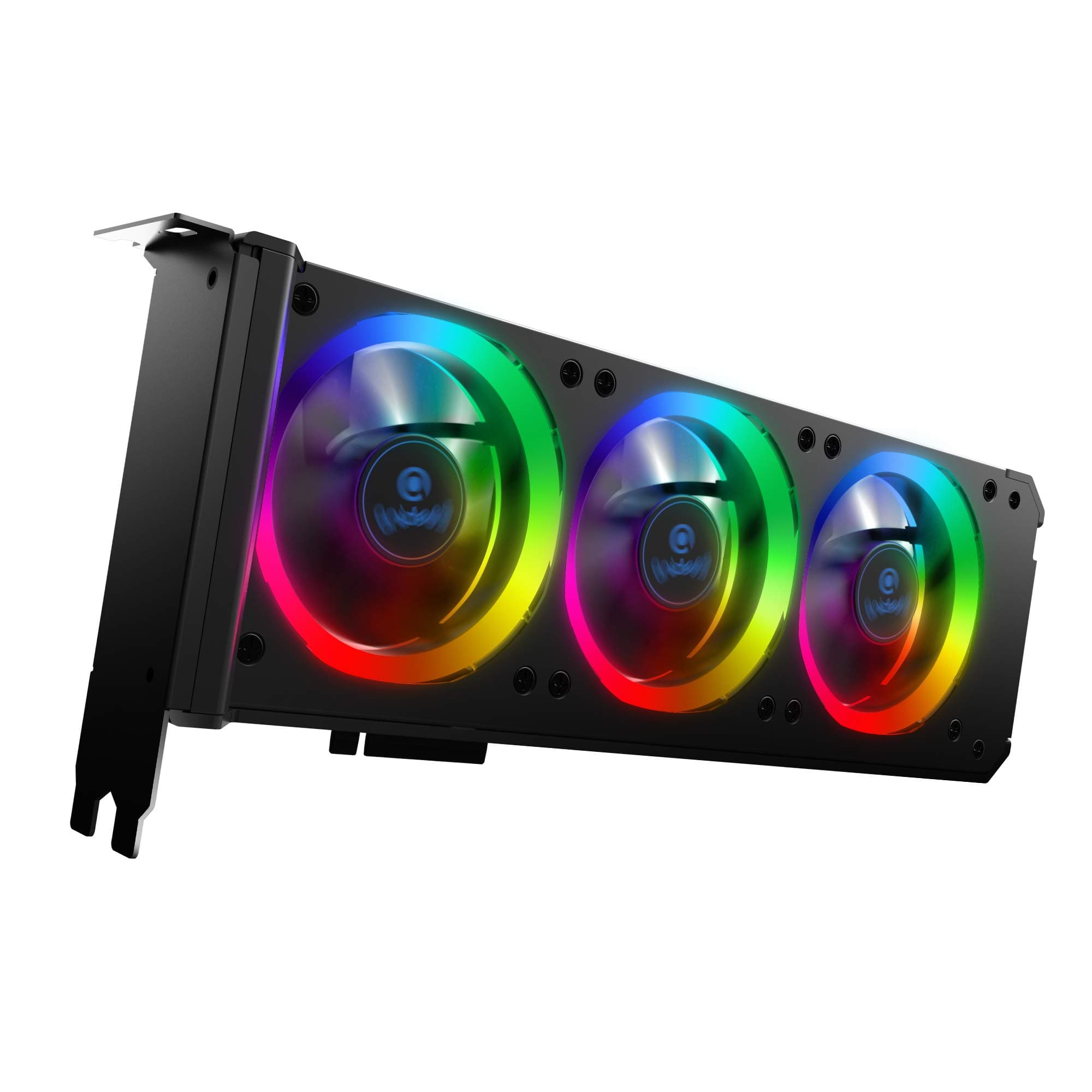 anidees Graphic Card Cooler 3 x 80mm PWM Fan, Support Aura SYNC/Mystic Sync/Aura RGB/RGB Fusion (5V 3 Pin Addressable headers ONLY) PCI Mount Bracket with Remote- AI-GP-CL