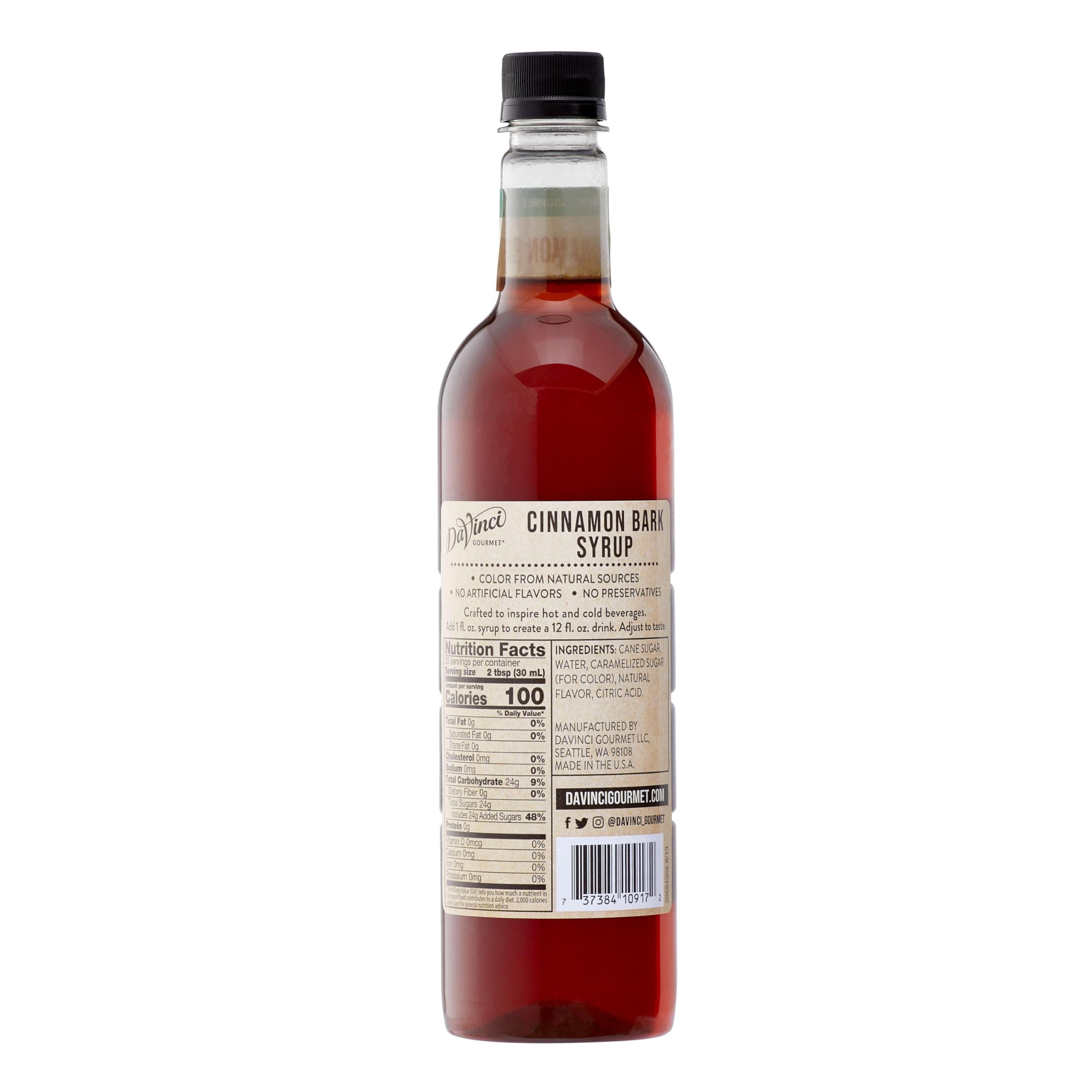 DaVinci Gourmet Naturals Cinnamon Bark Syrup 720ml