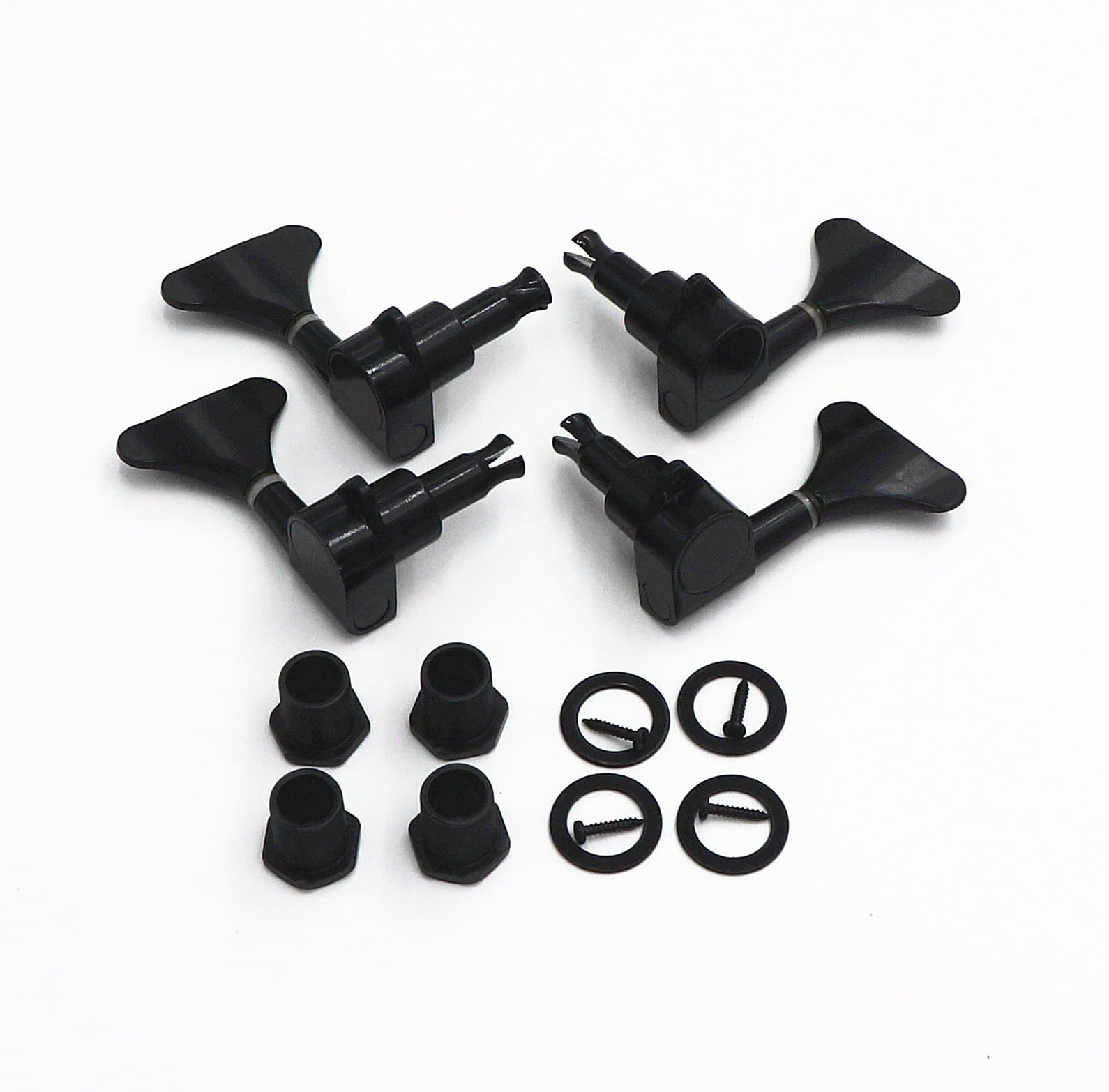 Saliency 4pcs Guitar Bass Tuning Pegs 2R2L Machine Heads Tuning Pegs Black