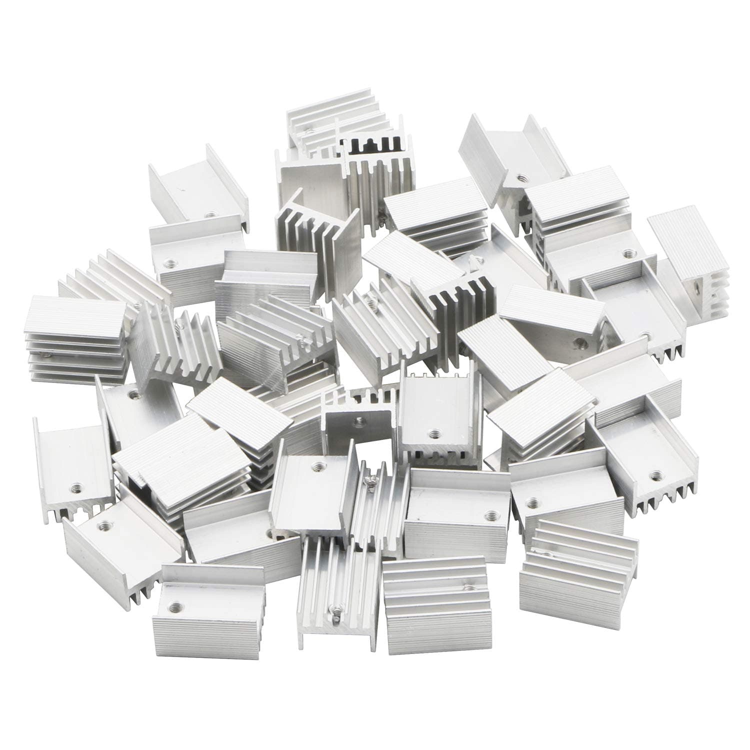 Senmod 20x15x11mm Aluminum TO-220 Heat Sink Heatsink Module Cooler Fin for TO-220 Transistor, High Power Transistor, Pack of 50