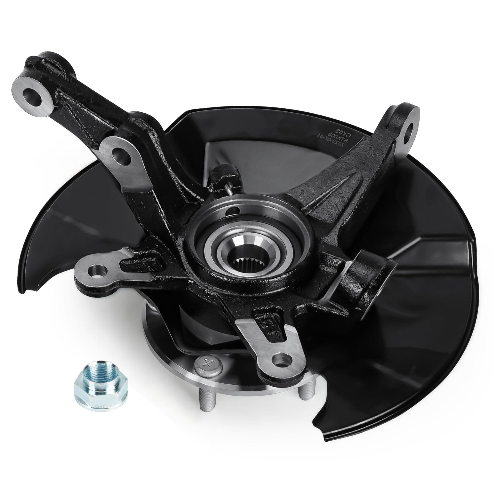 Front Right Steering Knuckle & Wheel Bearing Hub Assembly for Honda Civic 2006 2007 2008 2009 2010 2011, without Si MUGEN Si Model, 698450 698-450 44300SNA952 44300TR0951, Passenger Side