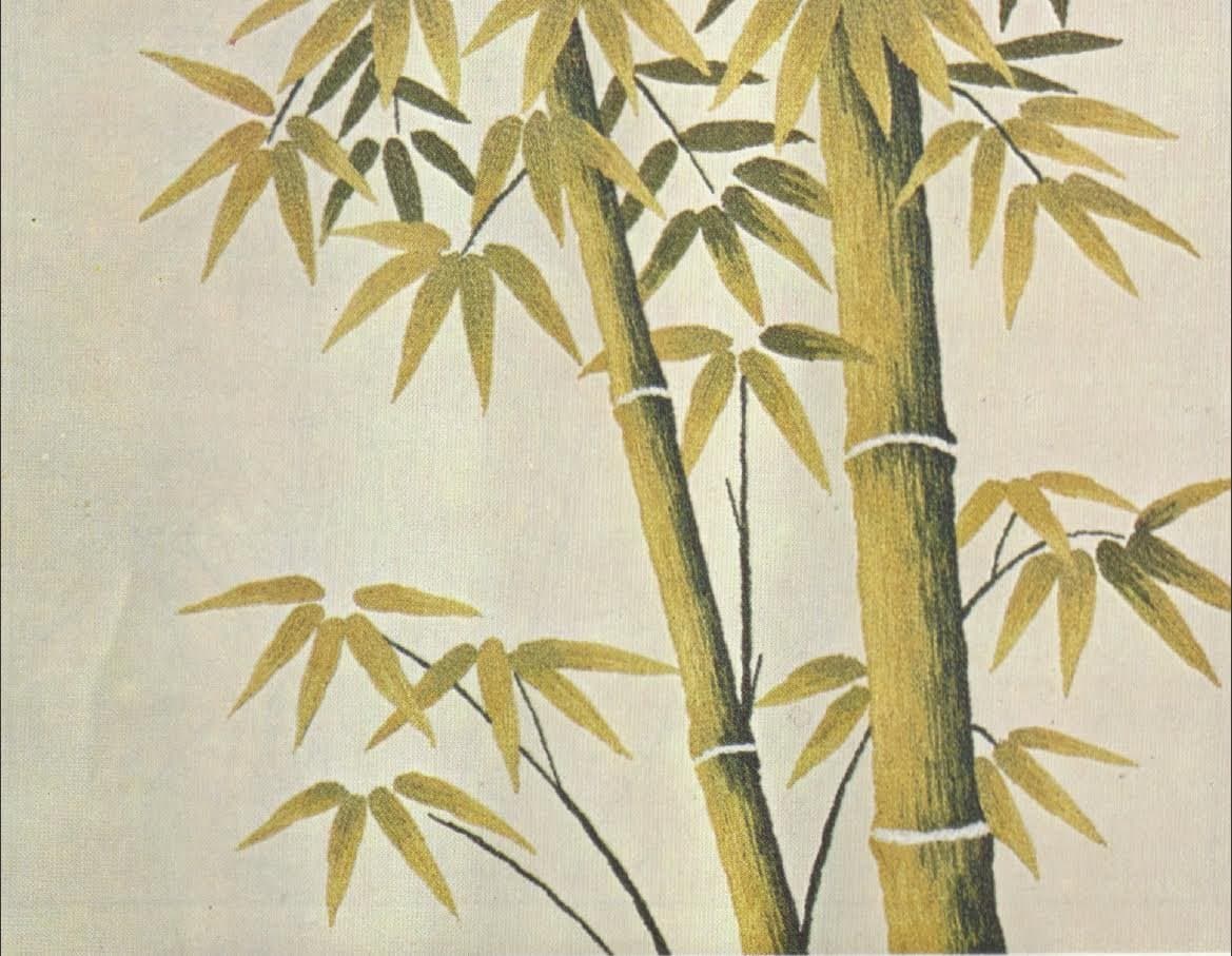 Shishu 415 Green Bamboo Japanese Punch Embroidery Kit