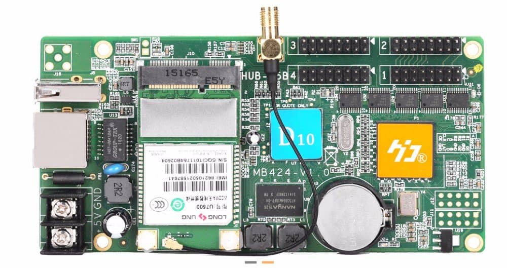 Huidu HD-D10+ WiFi Communication Vehicle-Mounted Full Color LED Screen Controller Card 4xHUB75B Support 512x48 384x64pixels