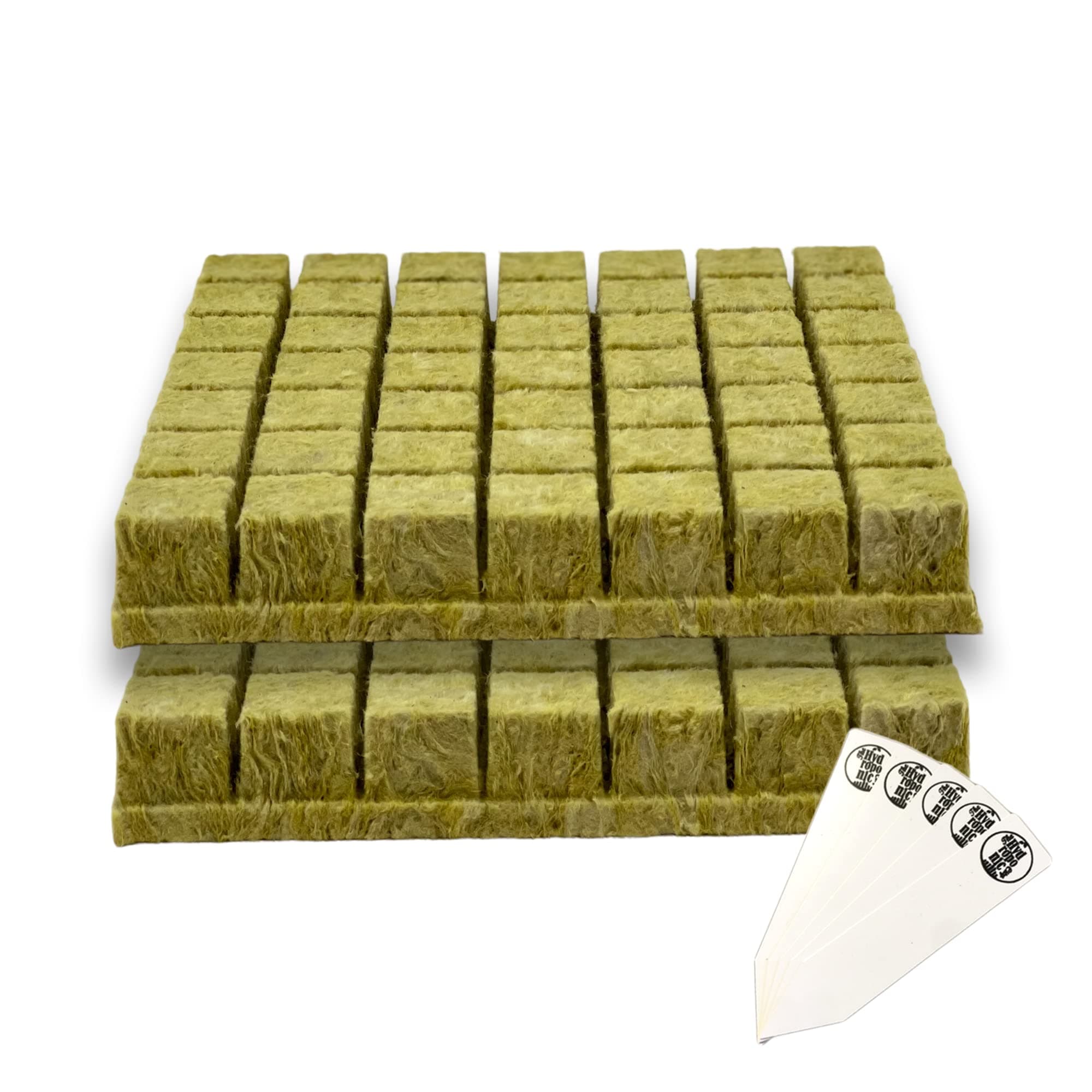 1.5 Grodan Rockwool Cubes for Seed Starter (98 Hydroponic Plugs) + Stakes
