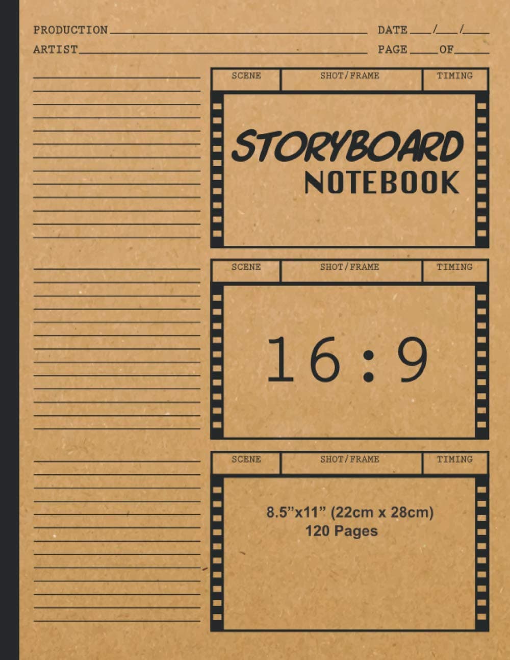Storyboard Notebook 16:9: Blank Storybook Sketchbook | 16:9 Thumbnail Template Panels | Large Story Board Sketch Pad | Professional Storyboard Journal ... Directors, Students, Animators & Artists Paperback – February 25, 2021