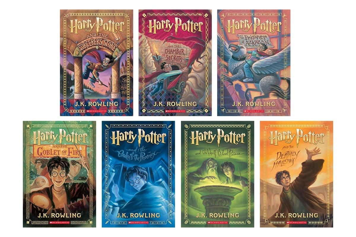25 Year Anniversary Editon of Harry Potter Paperback Full Book Set Volumes 1-7 (Limited Edition, Original cover)
