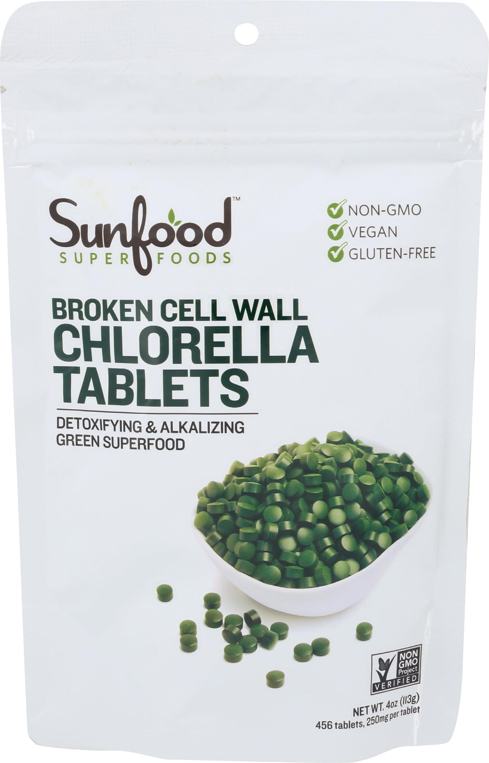 Chlorella Tablets - Chlorella Powder Tablets, Chlorophyll, Chlorella Supplement, Chlorophyll Pills, Broken Cell Wall Algae Capsules, Non GMO, Vegan - 4 oz Bag