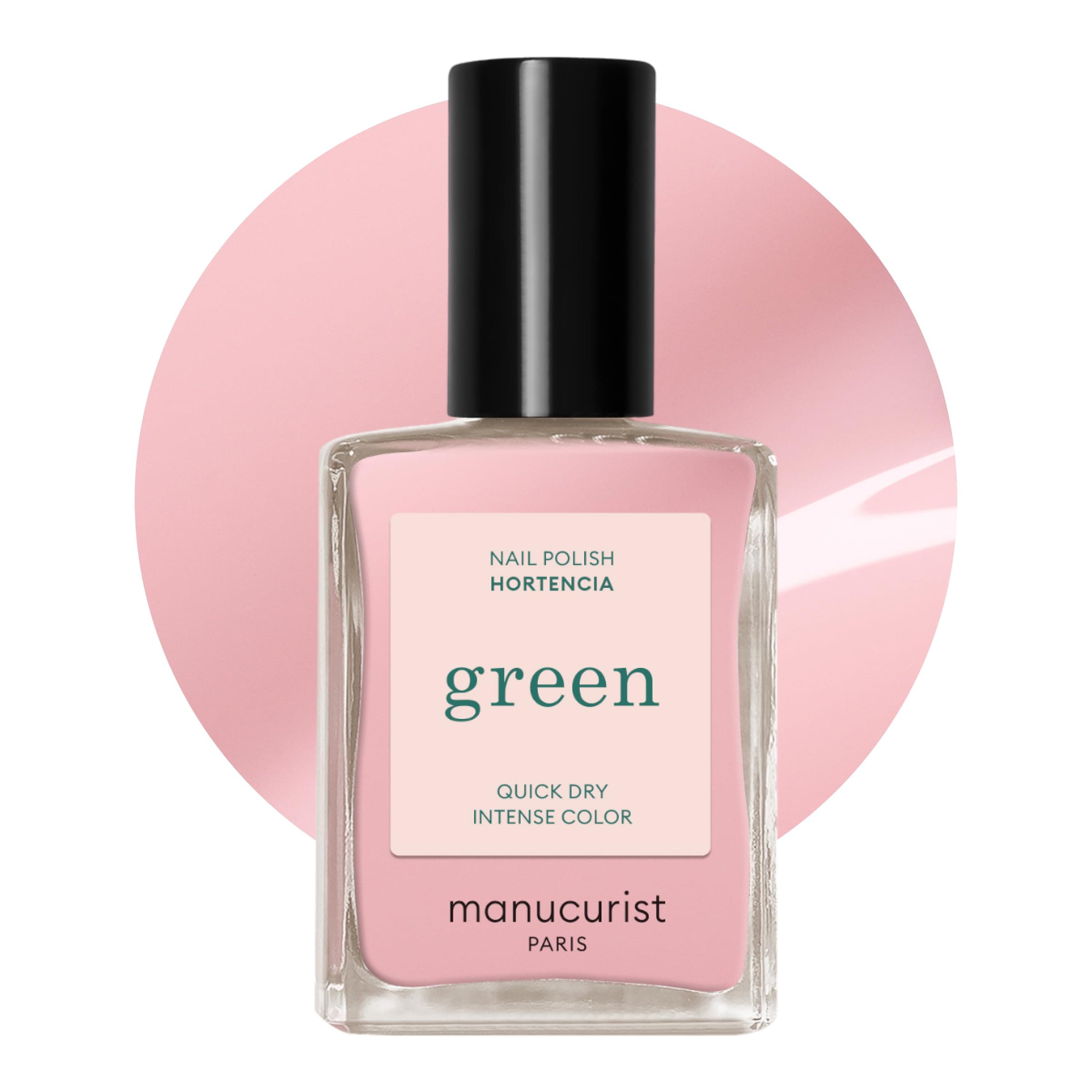 Green™ Hortencia - Pastel Sheer Pale Pink Nail Polish Quick Dry - Natural Classic Nail Varnish 9-Free - Vegan and Plant-Based - Manicure & Nails Care - 15 ml
