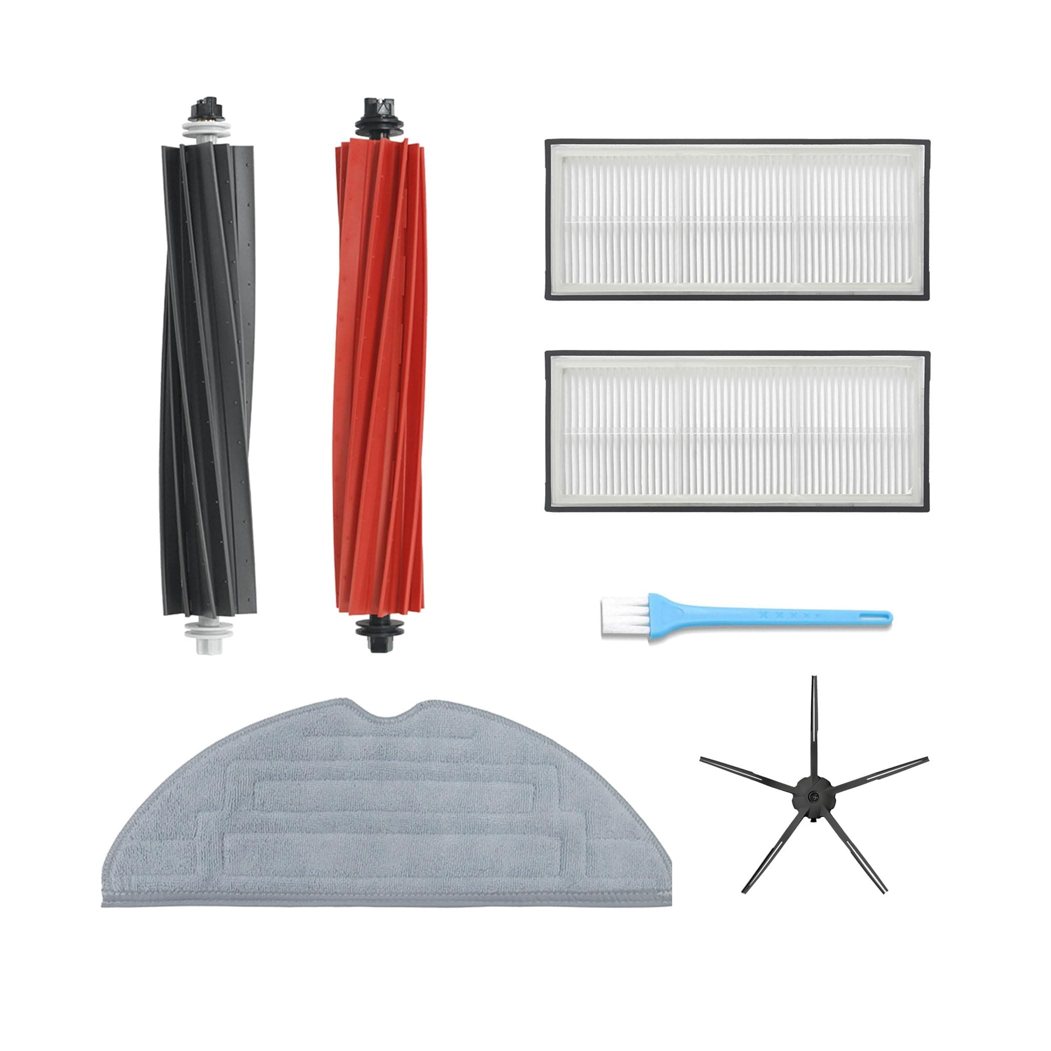 Accessories Compatible with Roborock S8 Robot Vacuum Cleaner Replacement Parts,1 sets of Main Brushes,2 HEPA Filters, 1 Side Brush, 1 Mop Cloth, 1 Cleaning Brush