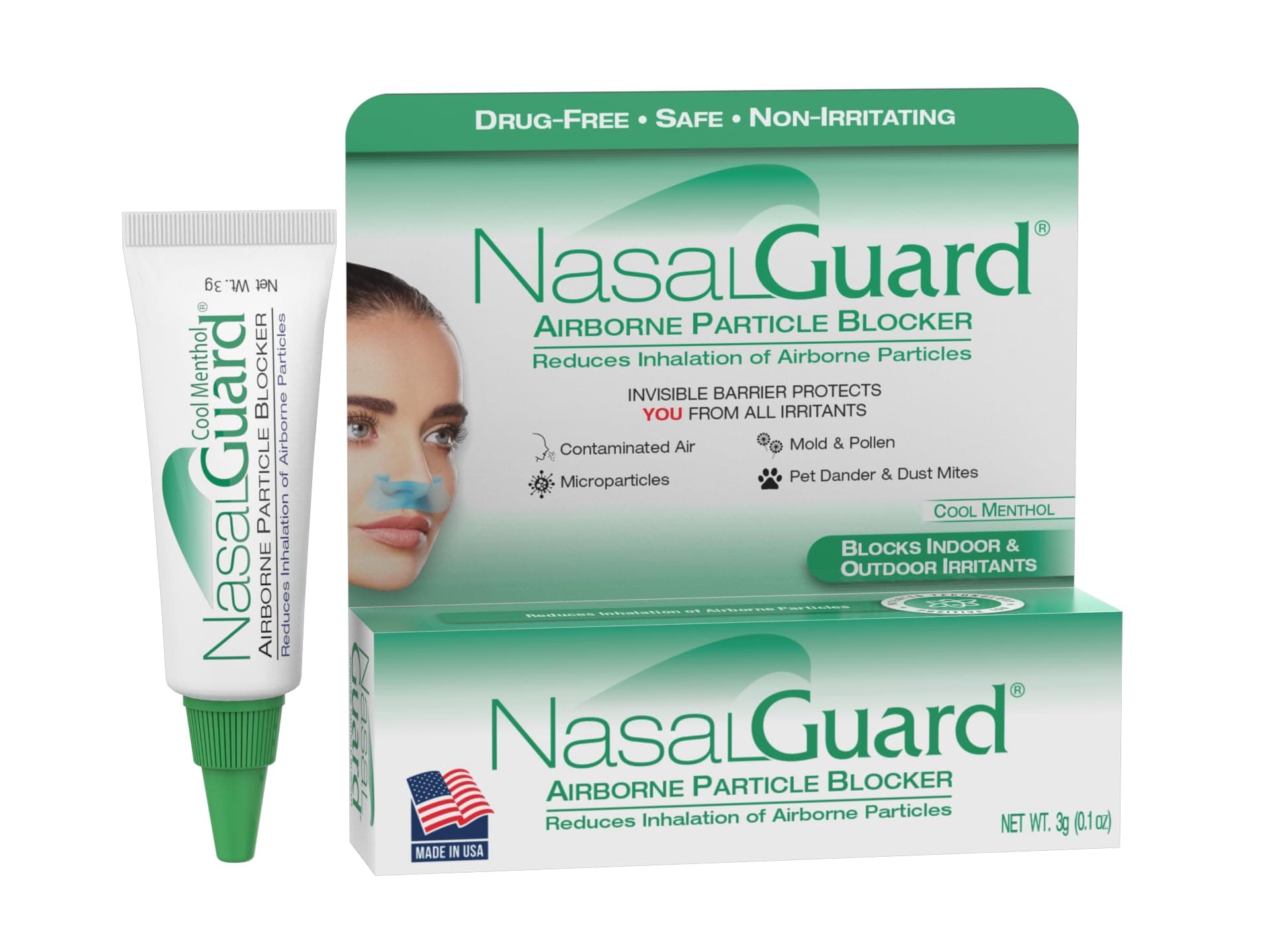 Allergy Relief and Allergen Blocker Nasal Gel - Drug-Free and Proven Safe for Pollen Allergy Sufferers, Approved for Airplane Travel - Over 150 Applications Per Tube