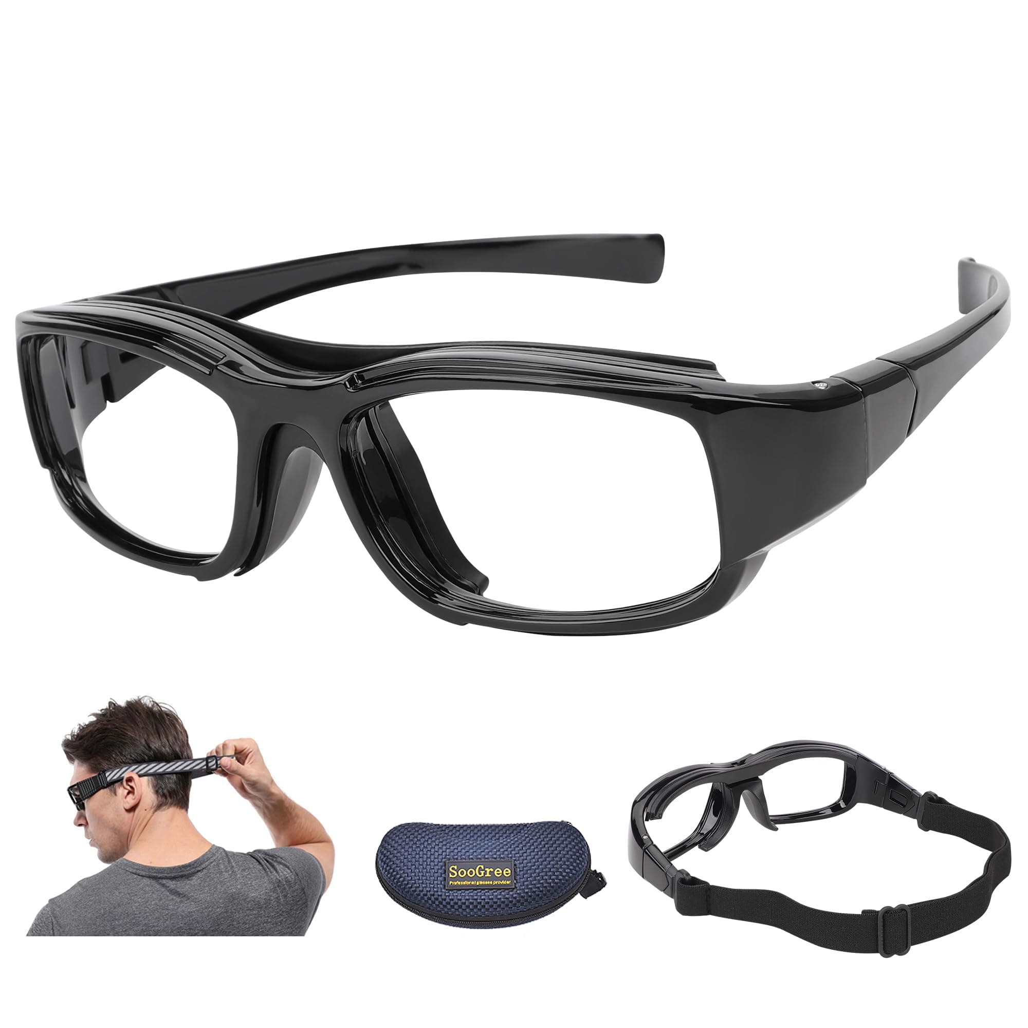 Sport Goggles Glasses Squash & Racquetball Goggles Basketball Glasses Adjustable Strap Resistant Impact