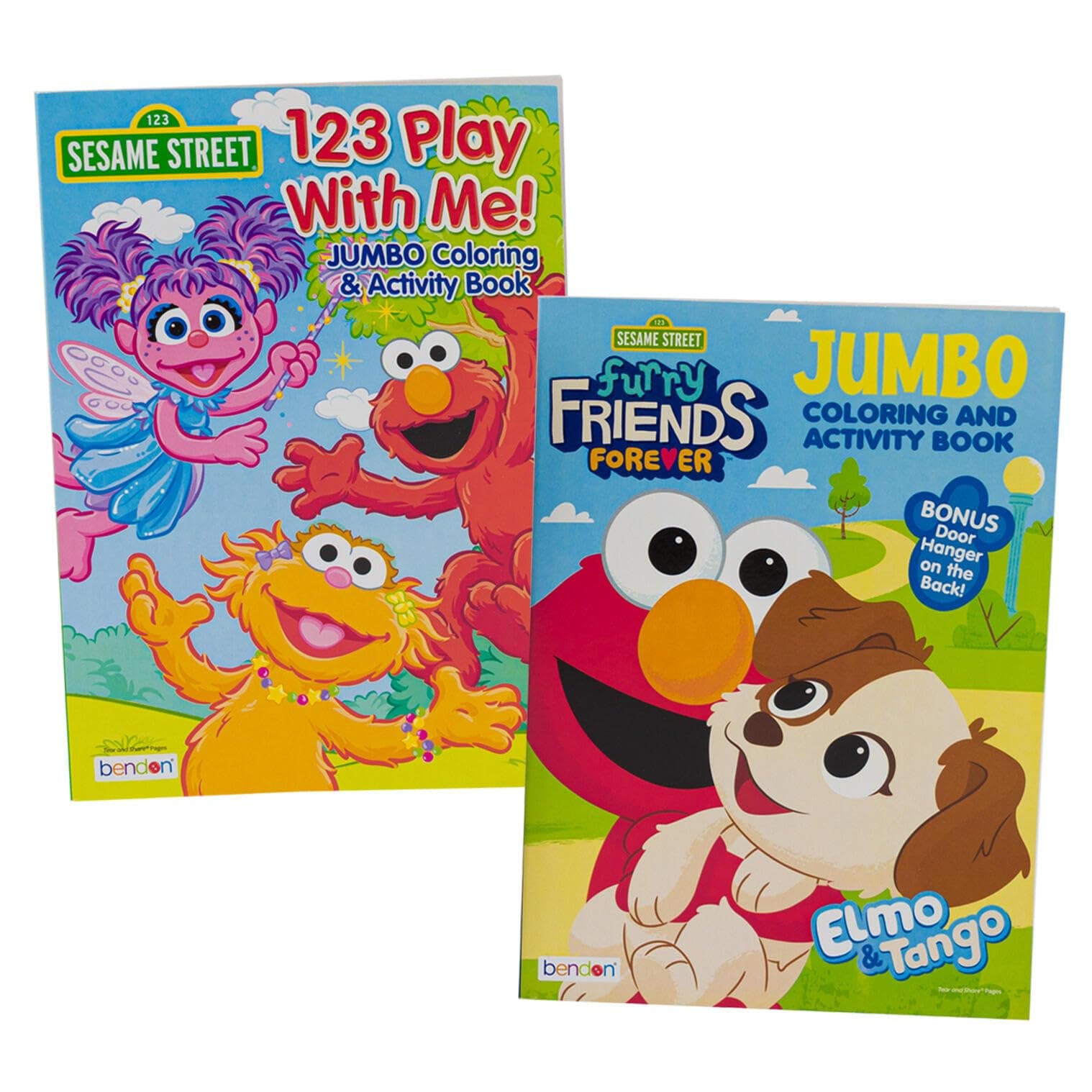 Sesame Street Coloring Activity Book Bundle - Elmo, Cookie Monster, Ernie - 2 Count - 80 Pages Each