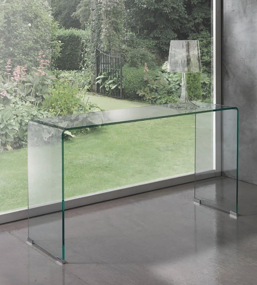 Made In Curved Glass Console Table SP.12 mm.