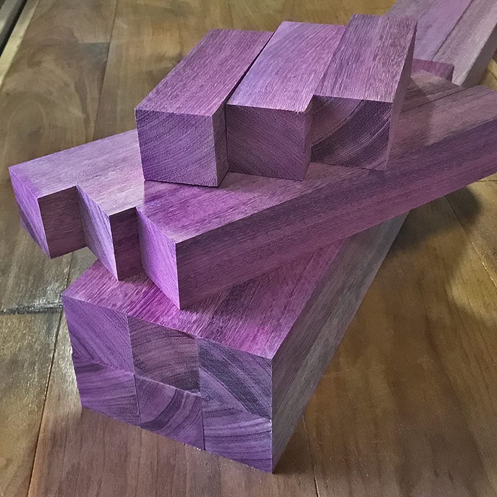 Purple Heart Wood Turning Blanks 6pcs - 2" x 2" x 18"