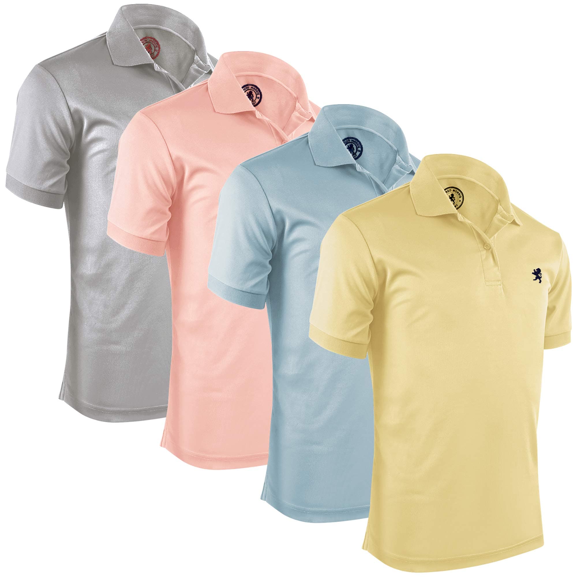 Albert Morris Polo Shirt Pack for Men 4 Pack - Pastel, Small - Short Sleeve