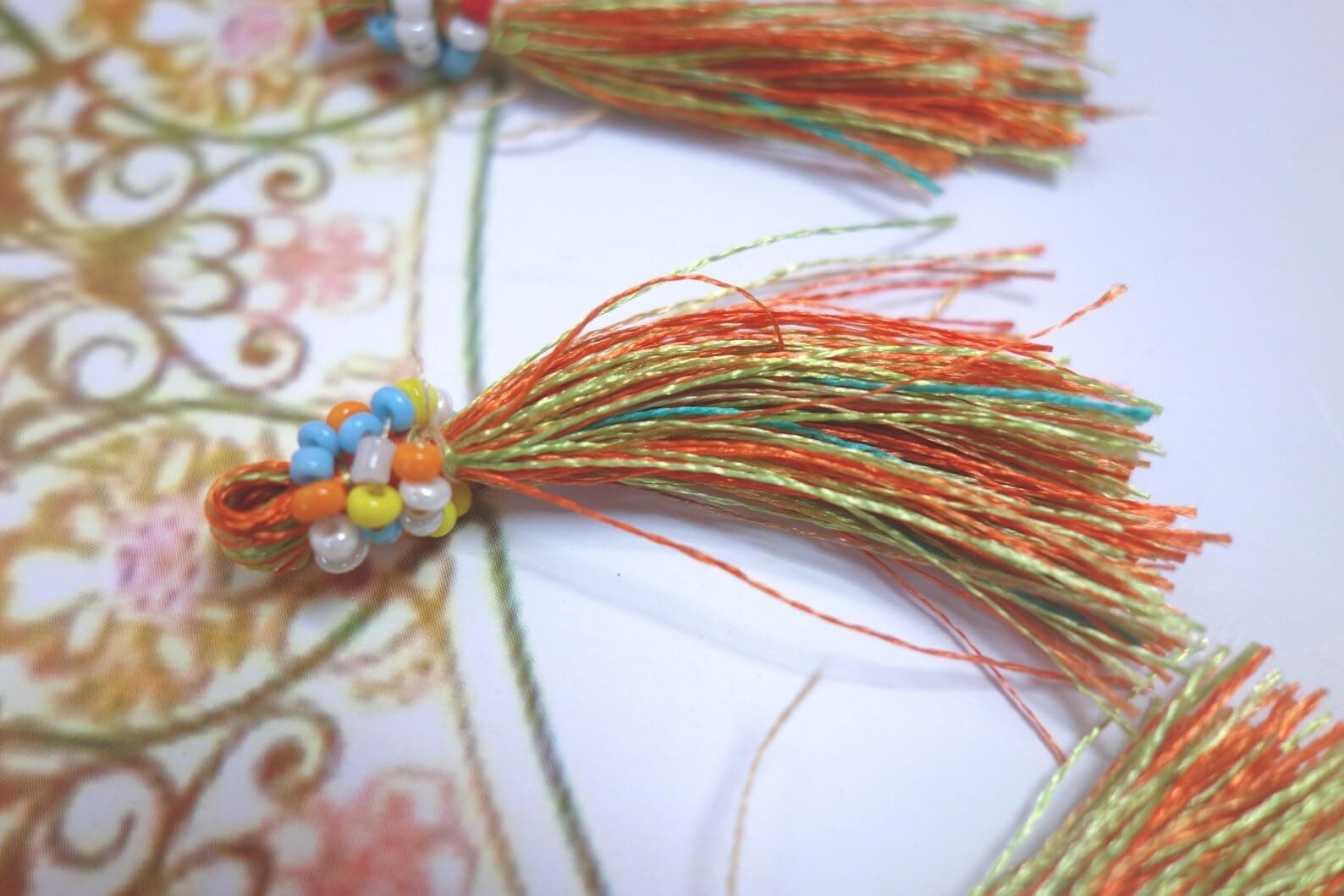 Set of 24 Tassels, Fringes Tassels, Multi Color Beaded Tassel, Multi Colour Fringes Tassels from India, Boho Dresses, Boho Accessories