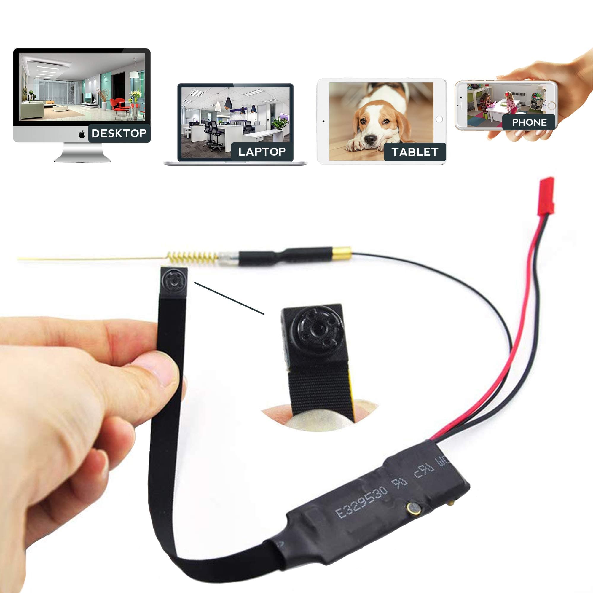 Mini WiFi Flex Wireless Camera - 1080P Portable Security DIY Home and Business IP Camaras, Motion Detection Loop Recording Night Vision Nanny Cam