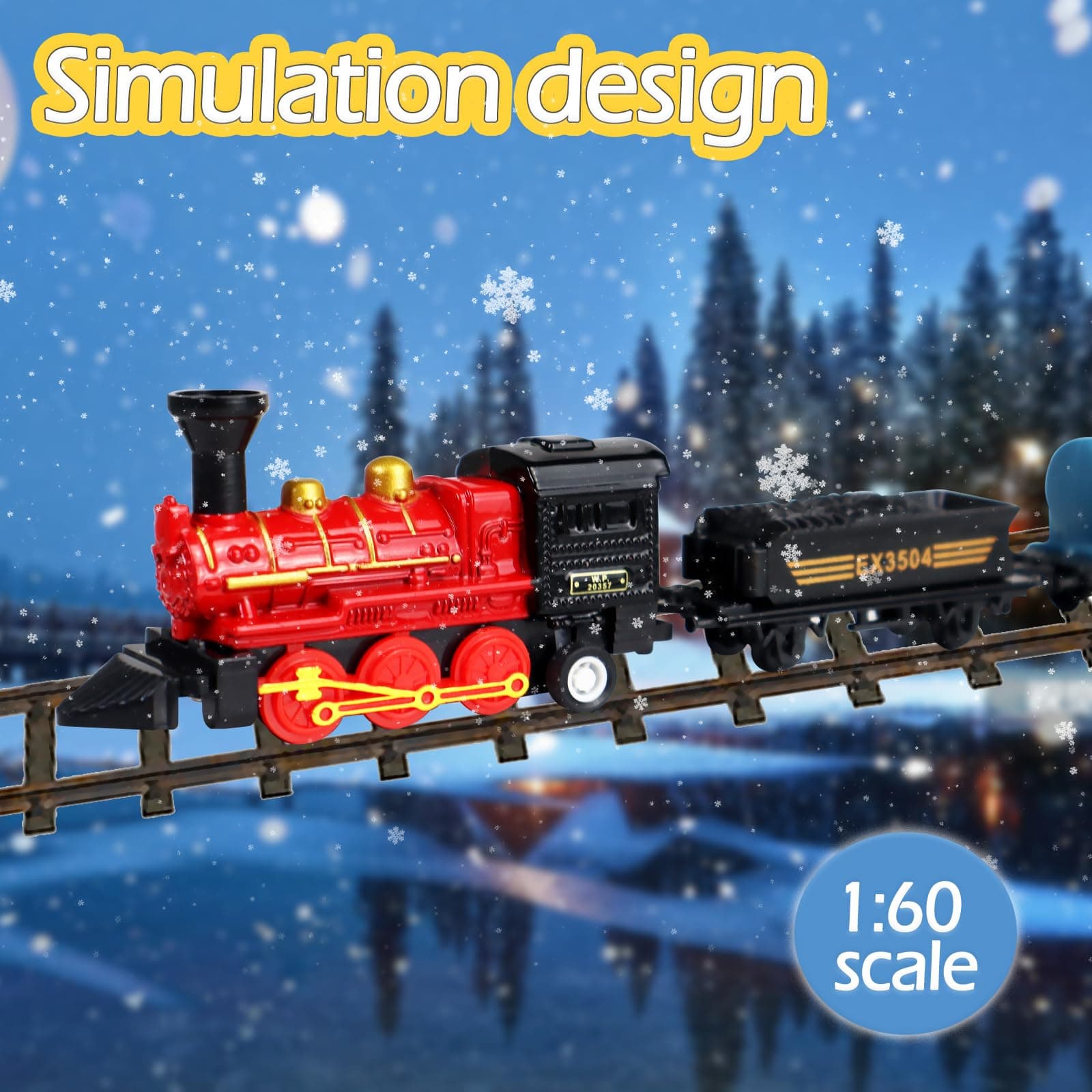 CORPER TOYS ミニトレインおもちゃセット 4パック (24個) プルバックモデルトレインプレイセット 3 4 5 6歳の男の子女の子向け ダイキャスト スチームトレインとリンク可能な車付き 誕生日ギフトに