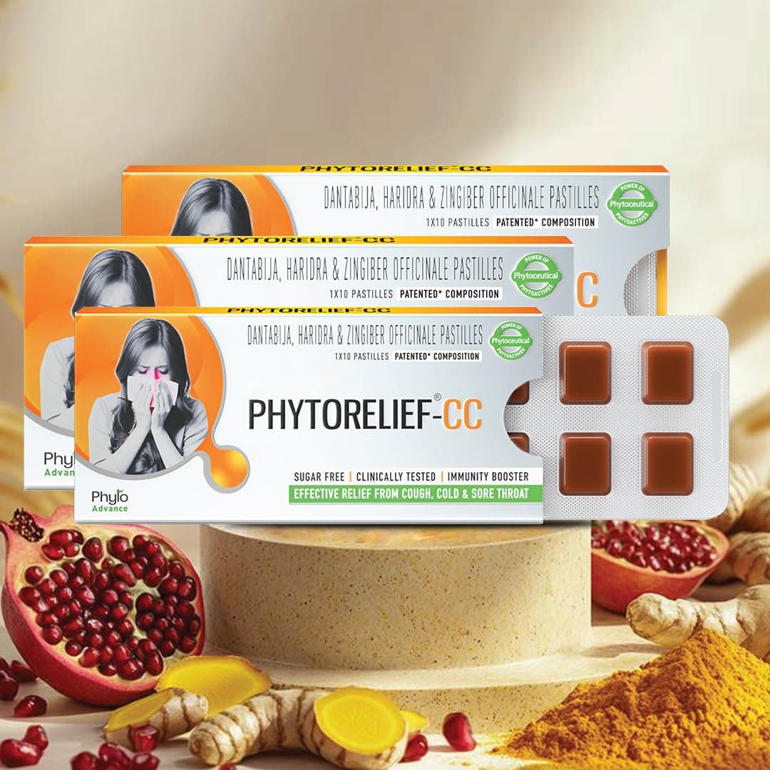 AlchemLife Phytorelief Cc|Fights Cough,Cold & Sore Throat|5X Natural Immunity Booster|Sugar-Free - Pack Of 3 (30 Pastilles),Tablets,3 Count,10 Servings