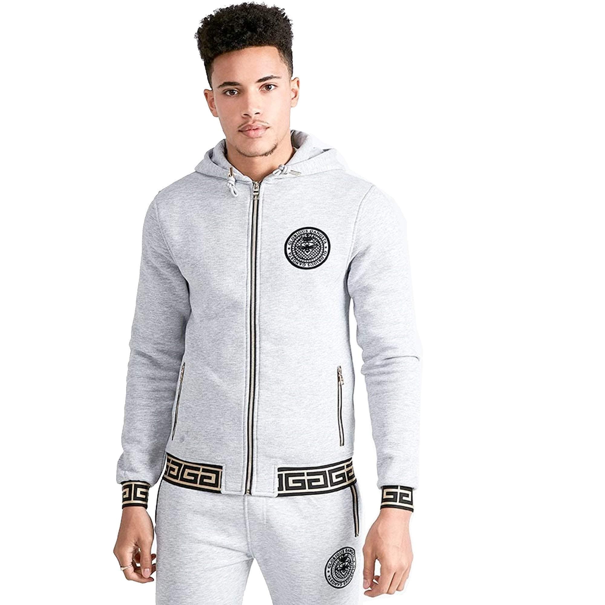 Glorious Gangsta Shona Full Zip Hooded Top | Grey Marl