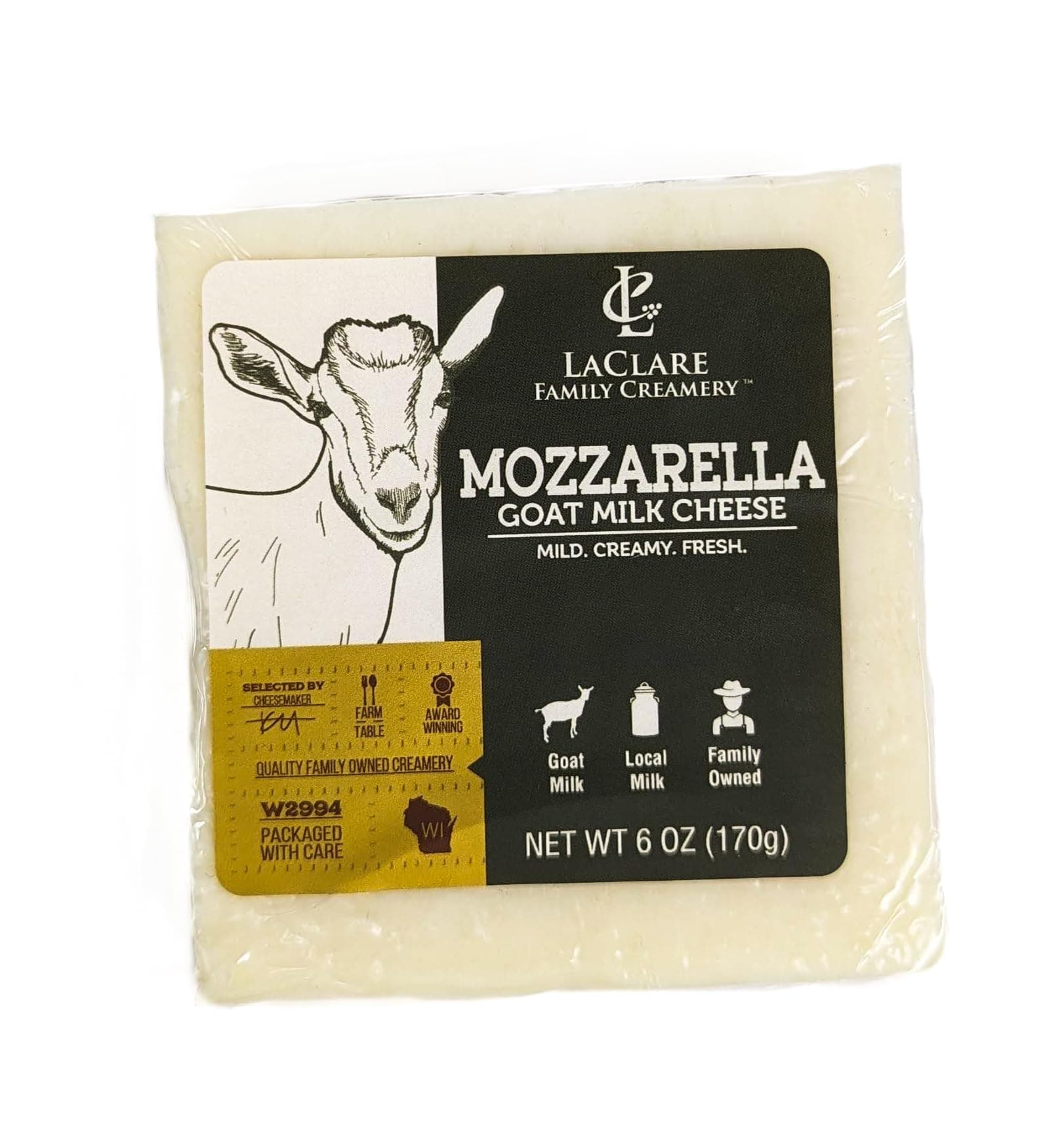 LaClare Creamery Mozzarella Goat Milk Cheese 6 oz, 1