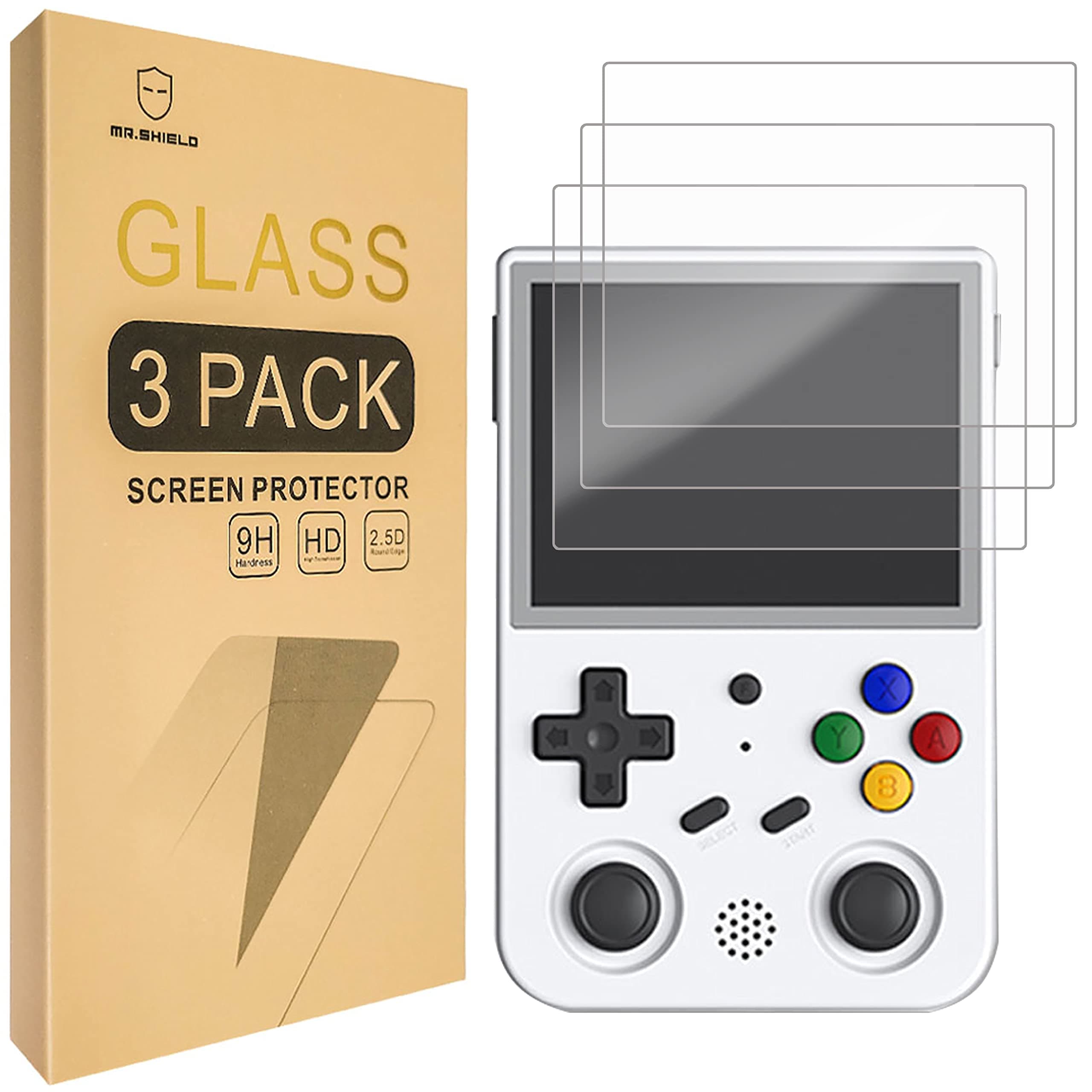 Mr.Shield Screen Protector For Anbernic RG353V / RG353VS [Tempered Glass] [3-Pack] [Japan Glass with 9H Hardness] Screen Protector