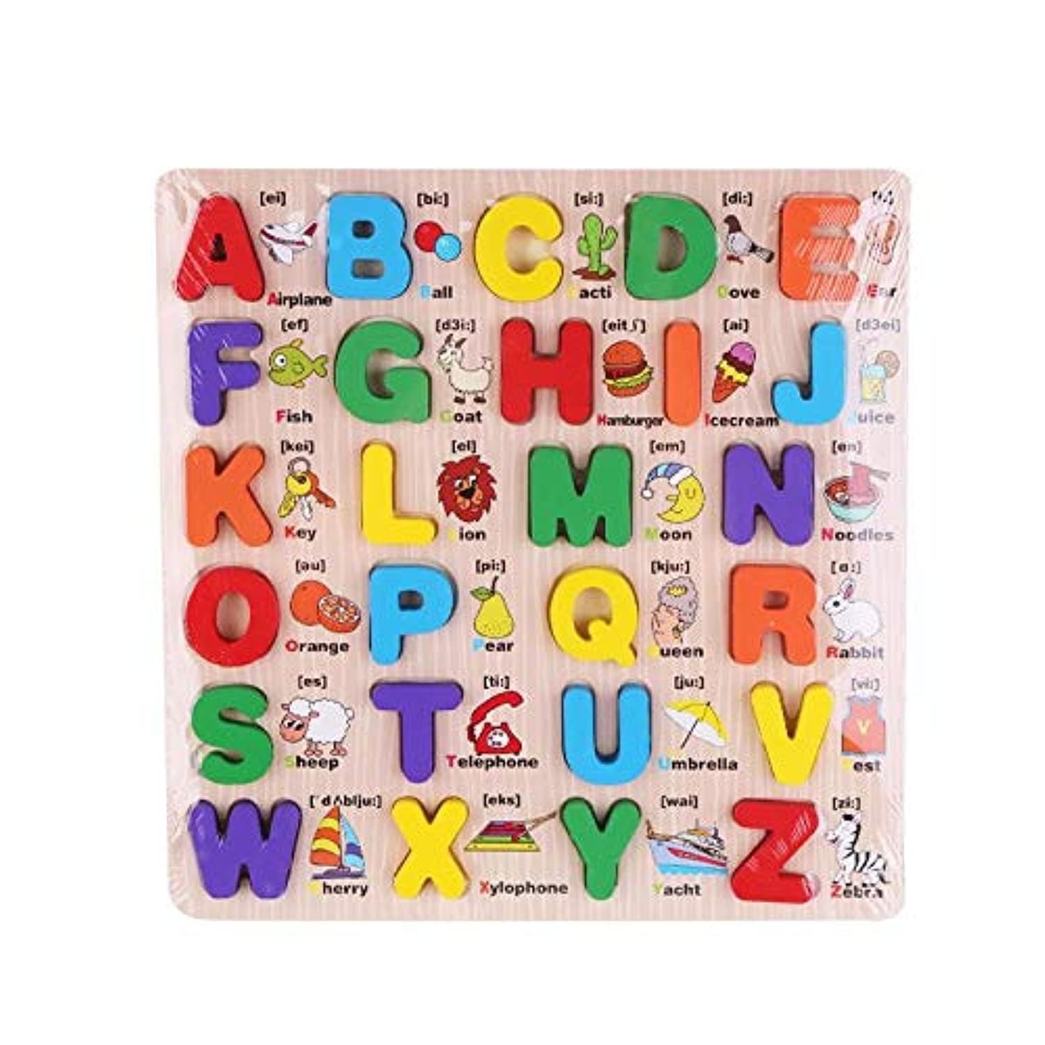 English Abc Alphabet Wooden Board Jigsaw Puzzle Letters Game Educational Toy