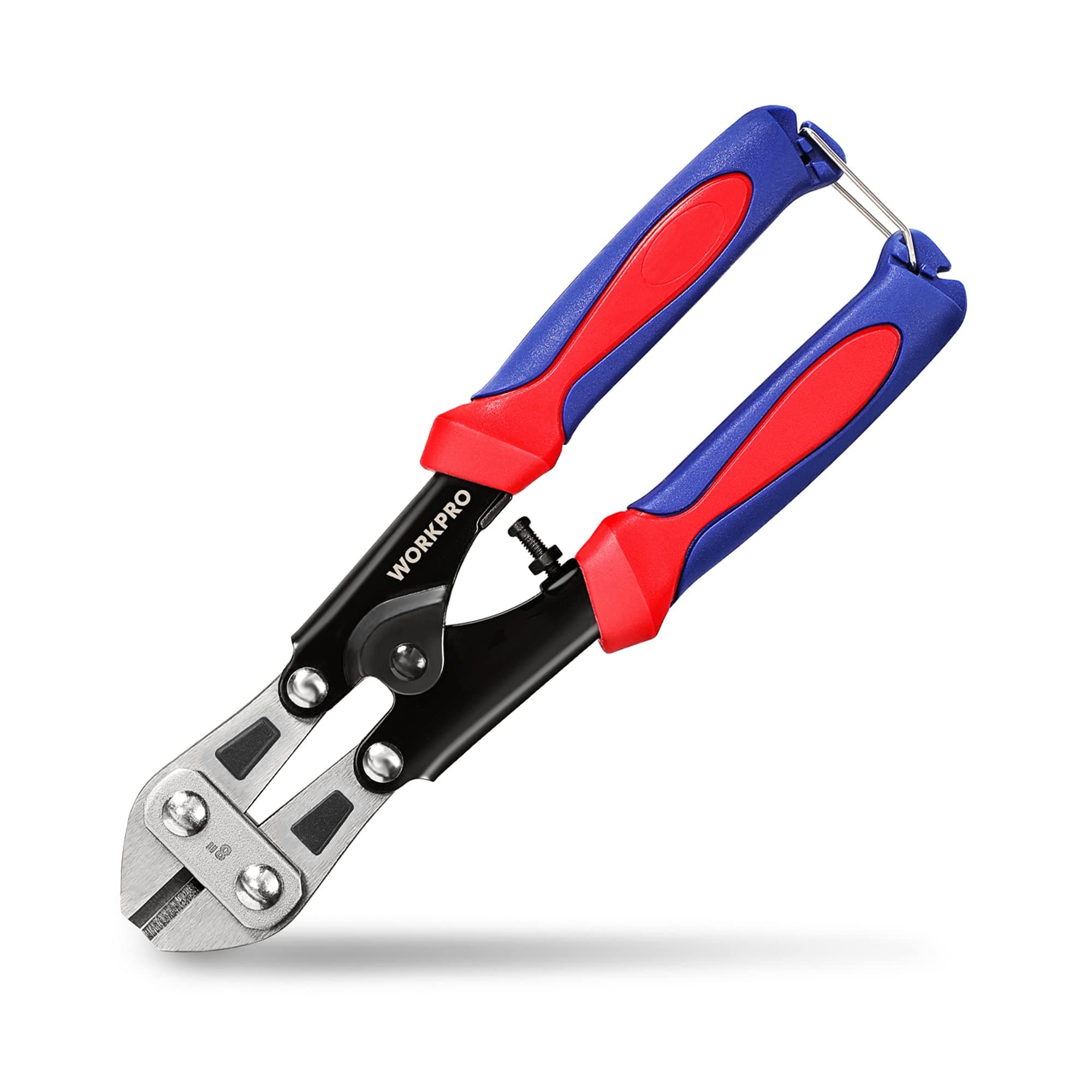 WORKPRO Mini Bolt Cutter 8-inch, Spring Loaded Small Heavy Duty Wire Cable Cutter, Snips Clippers with Soft Anti-Slip Handle