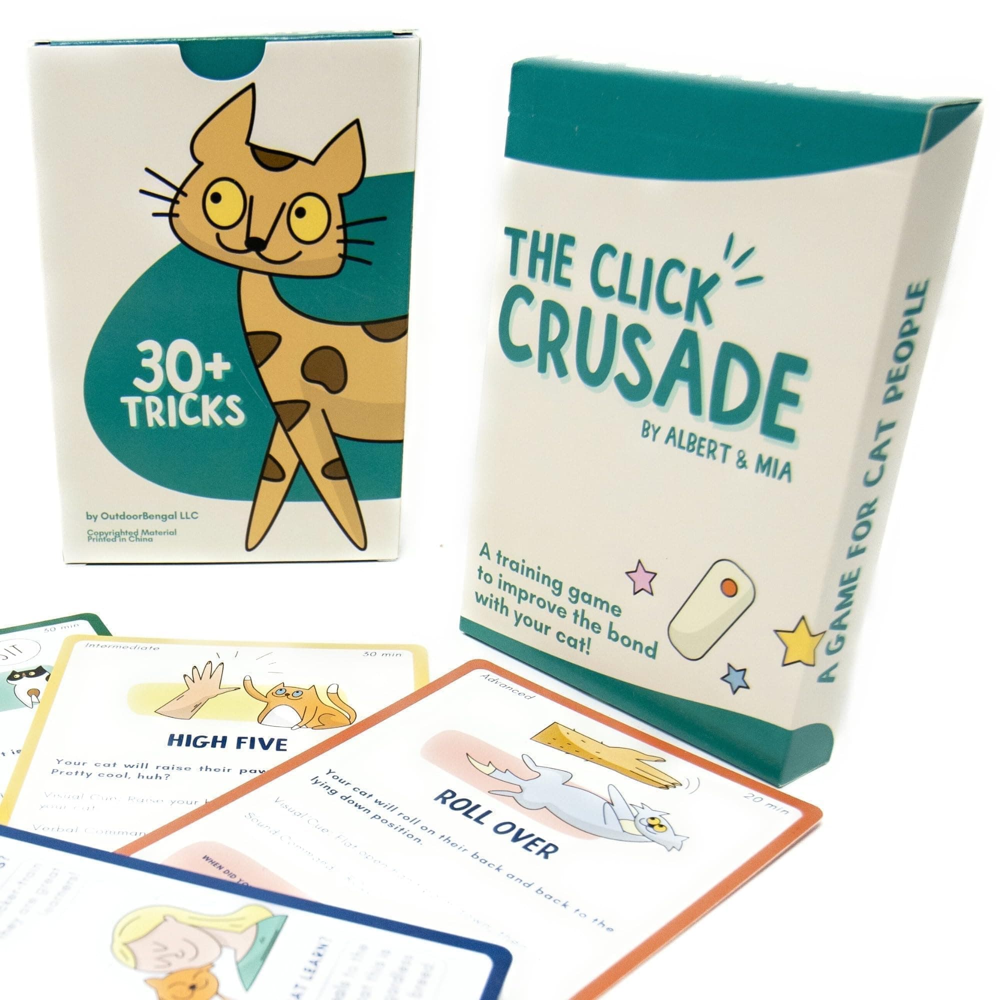 OutdoorBengal The Click Crusade (Cat Training Card Game Guide to Clicker Training for Cats for Teaching Tricks, Improving Communication and Bonding with your Kitten (Clicker not included)