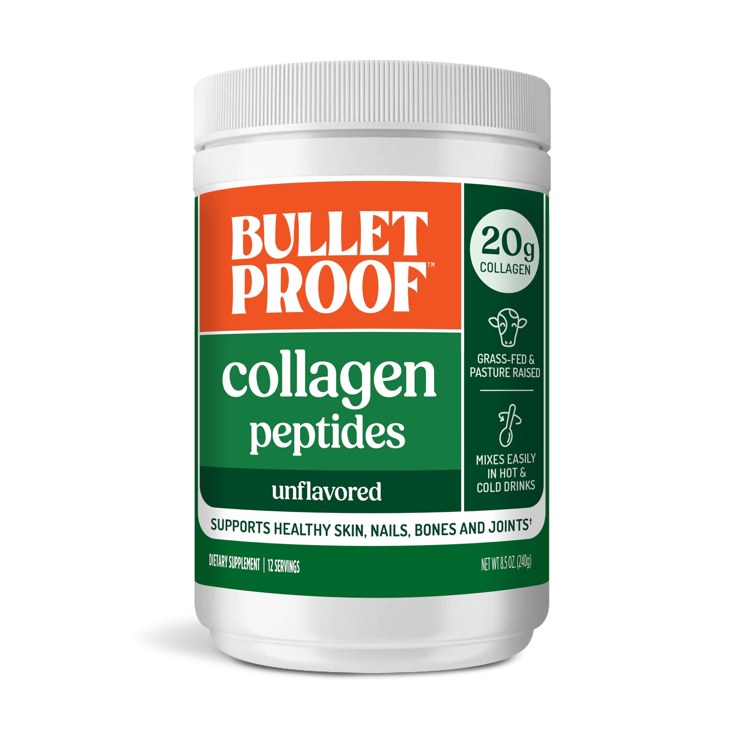 Bulletproof Collagen Unflavored Protein Powder, (8.5oz)