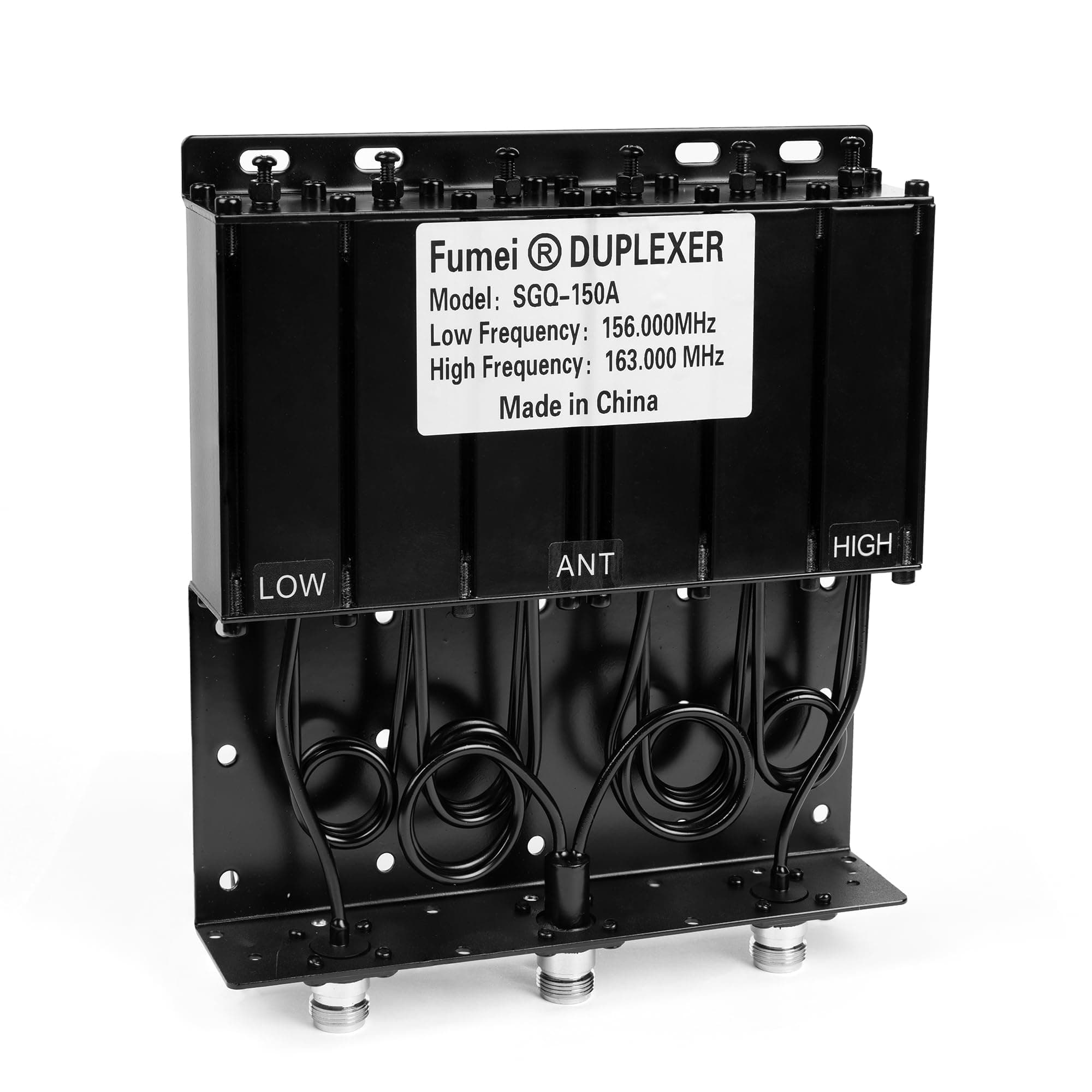 Fumei VHF 136-174MHz 50W Duplexer for Radio Repeater with Preset Low Frequency 156MHz & High Frequency 163MHz & N Female Connectors