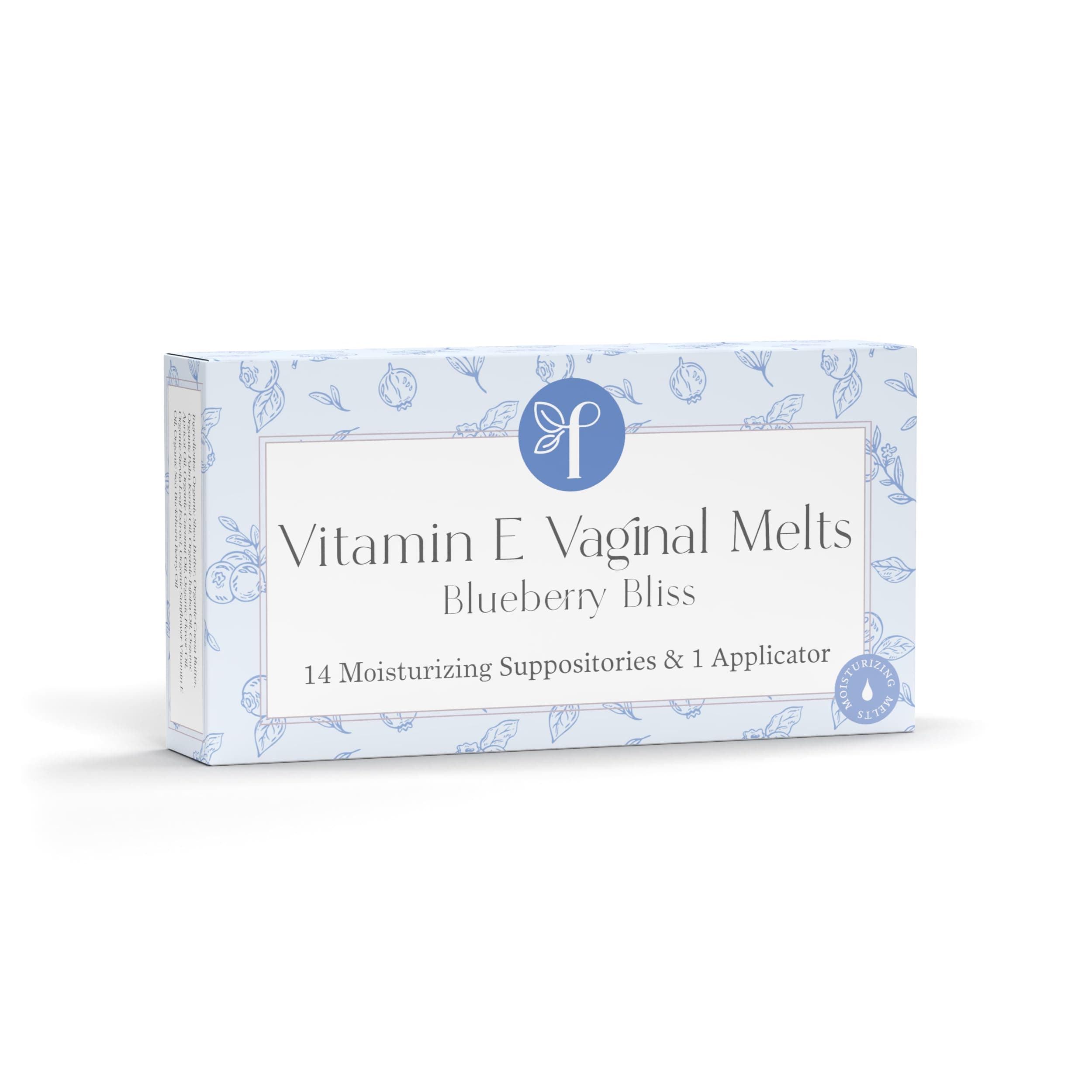 Femallay Organic Vaginal Melts – Blueberry – Moisturizes and Refreshes – 14 Count + Applicator