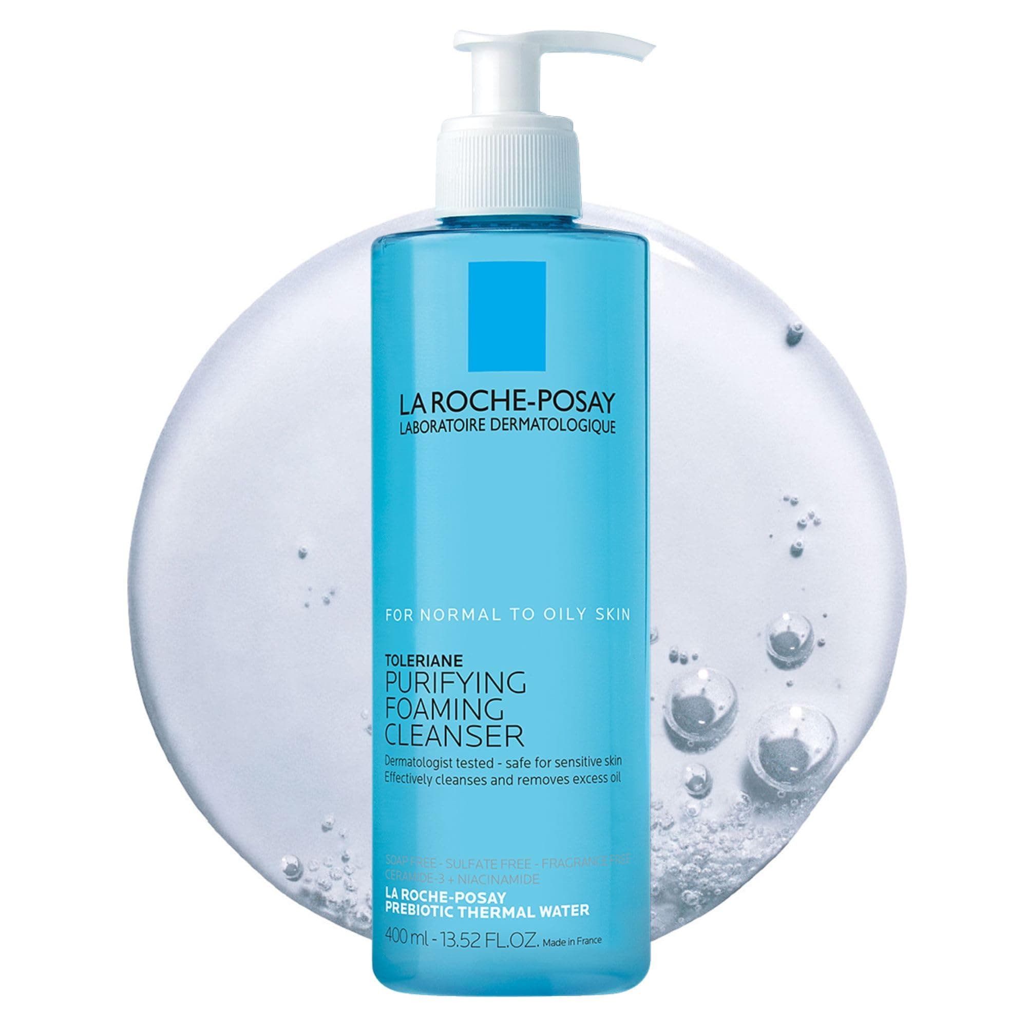 La Roche-Posay Toleriane Purifying Foaming Facial Cleanser, Oil Free Face Wash for Oily Skin and for Sensitive Skin with Niacinamide, Pore Cleanser Won't Dry Out Skin, Unscented