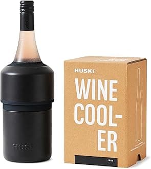 Wine Cooler | Premium Iceless Wine Chiller | Keeps Wine or Champagne Bottle Cold up to 6 Hours | Award Winning Design | New Wine Accessory | Perfect Gift for Wine Lovers (Black)