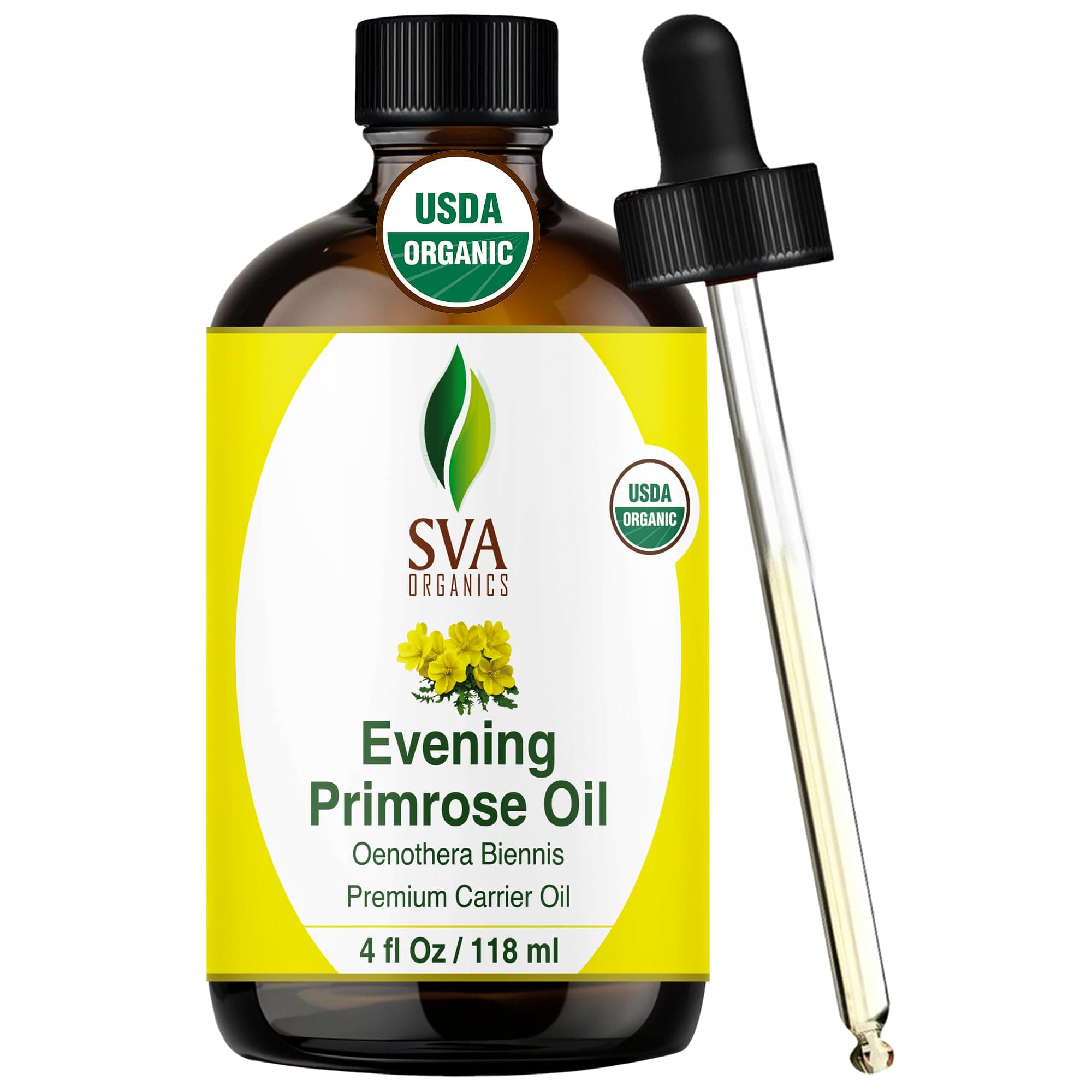 Evening Primrose oil 4 oz(118 ml) 100% pure Therapeutic Grade by SVA ORGANICS - For Moist and.