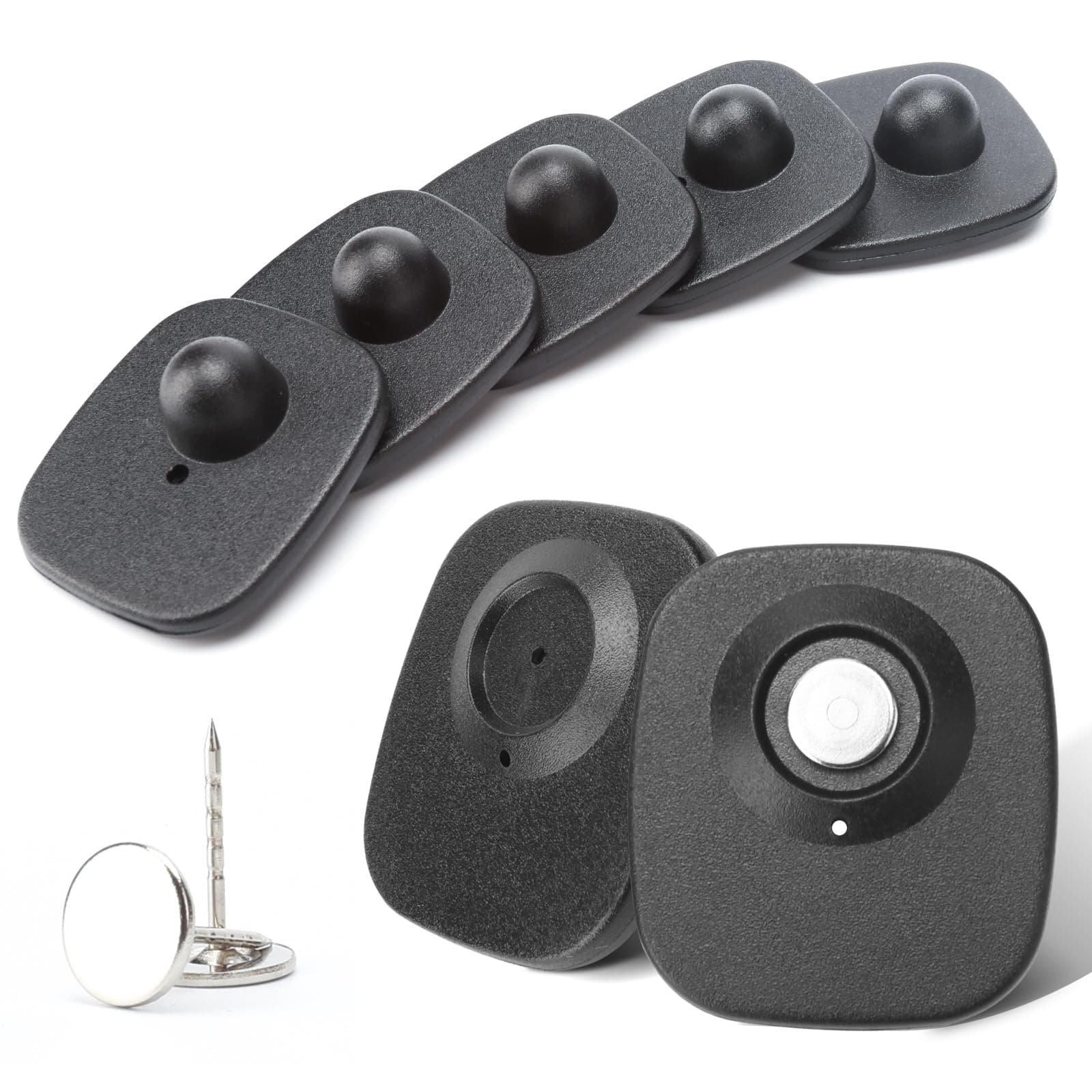 200pcs Anti-Theft Retail EAS 8.2MHz Security Hard Tags,Rf 8.2Mhz Mini Square EAS Tag, Retail Security Clothes Hard Tags for Garment Shop Supermarket with Pins