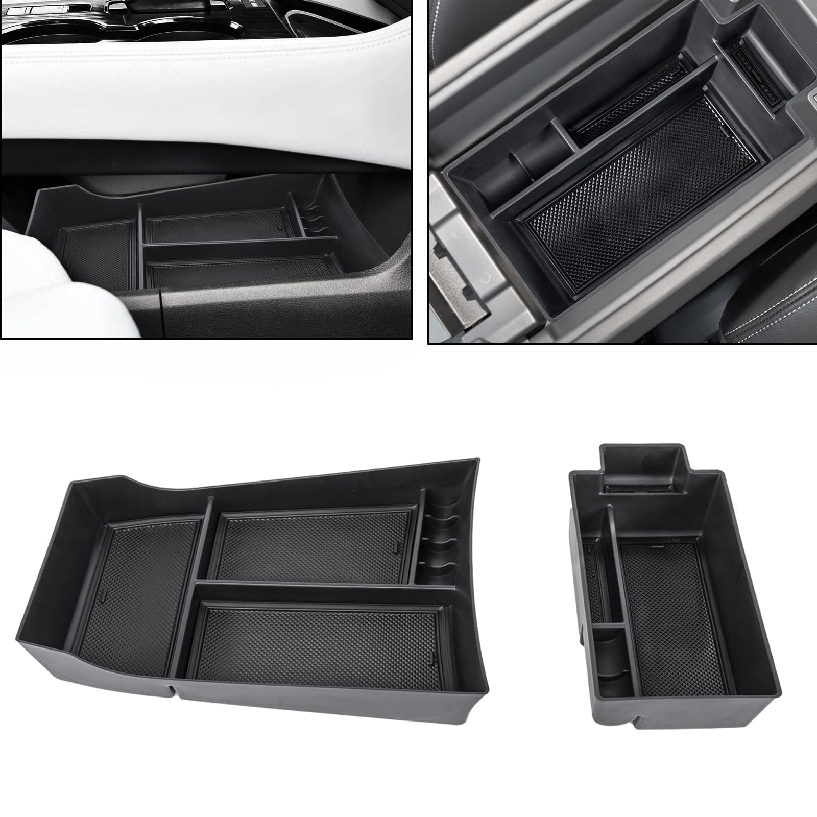 Center Console Organizer Compatible with Nissan Rogue 2021-2025 2026 Armrest Storage Box Insert Tray Interior Secondary Accessories(2PCS Center Console Tray)